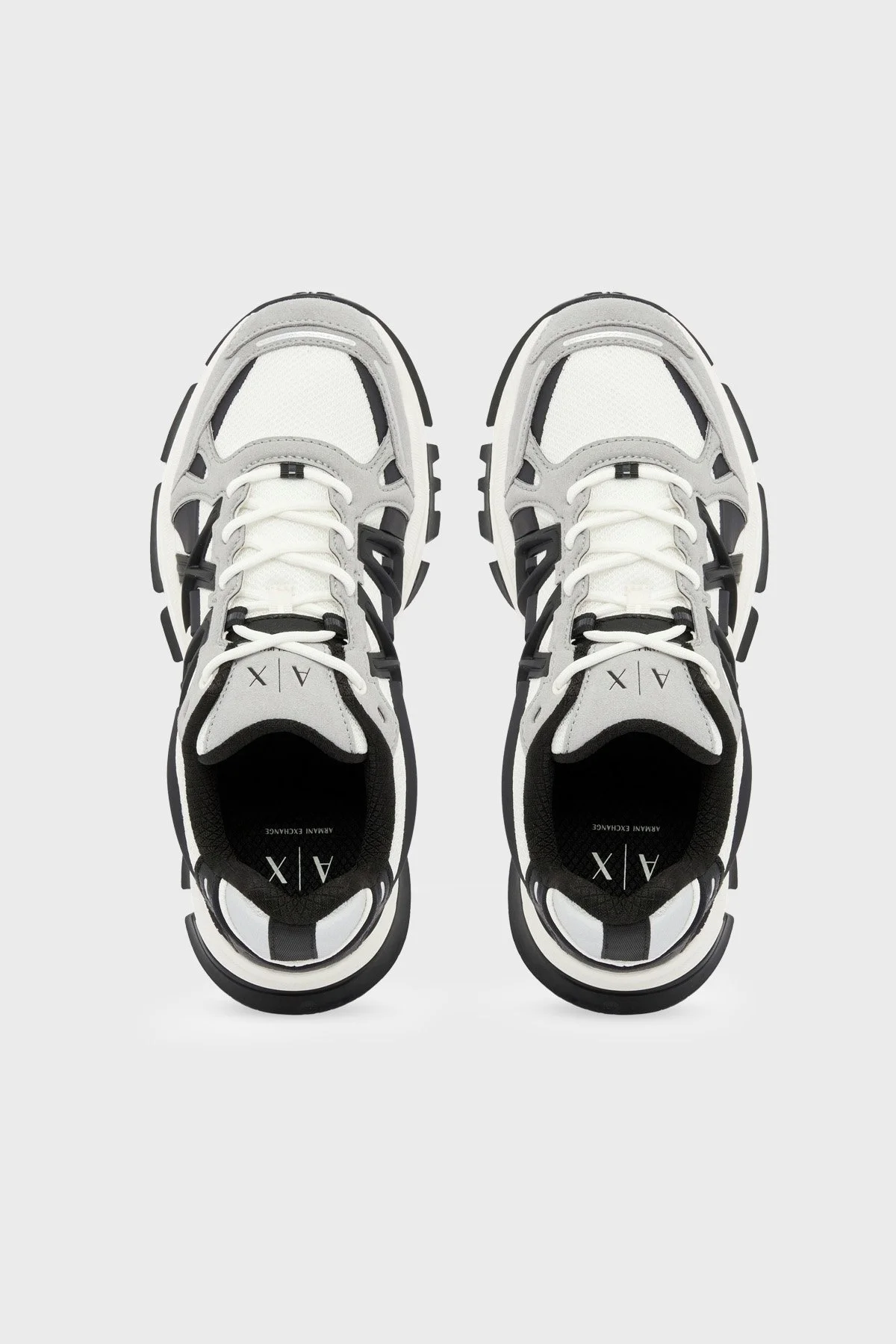 Armani Exchange Logolu Sneaker Erkek Ayakkabı XM003608 AF29104 M8457 Gri-beyaz-siyah - 3