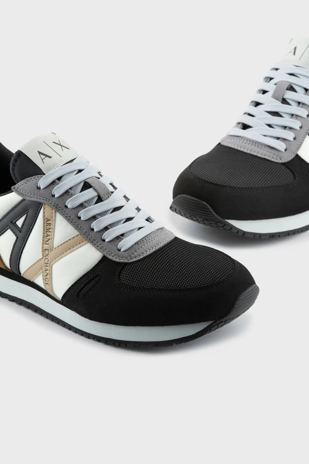 Armani Exchange Logolu Sneaker Erkek Ayakkabı XUX017 XCC68 M206 SİYAH-BEYAZ-GRİ - 3