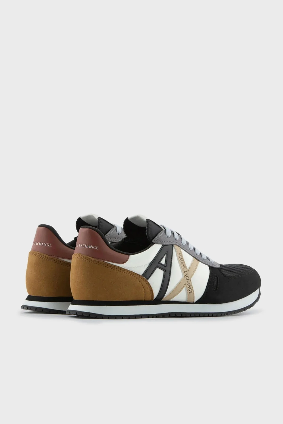 Armani Exchange Logolu Sneaker Erkek Ayakkabı XUX017 XCC68 M206 SİYAH-BEYAZ-GRİ - 4
