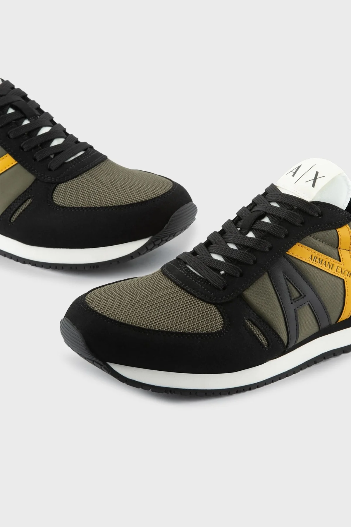 Armani Exchange Logolu Sneaker Erkek Ayakkabı XUX017 XCC68 M208 SİYAH-BEYAZ-HAKİ - 4