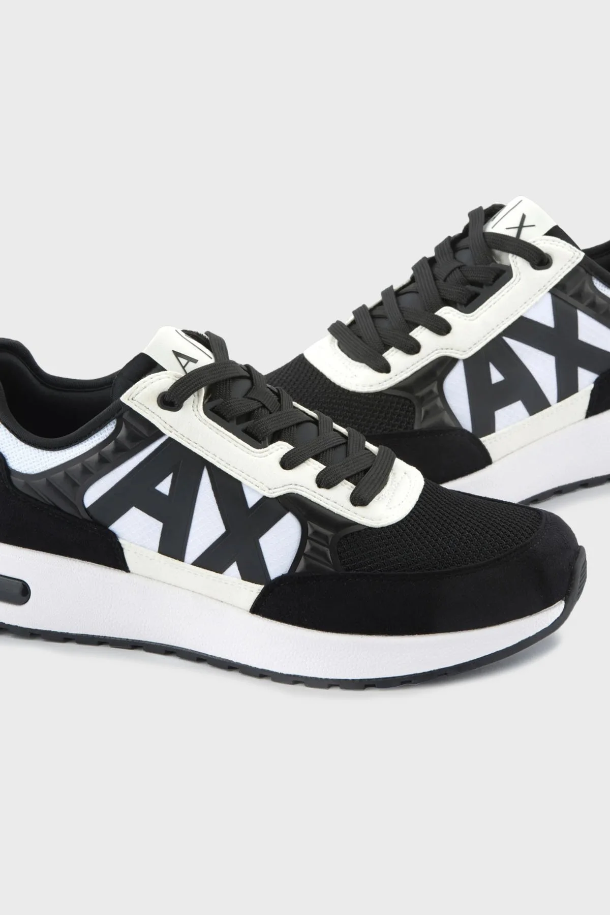 Armani Exchange Logolu Sneaker Erkek Ayakkabı XUX090 XV276 M212 SİYAH-BEYAZ - 4