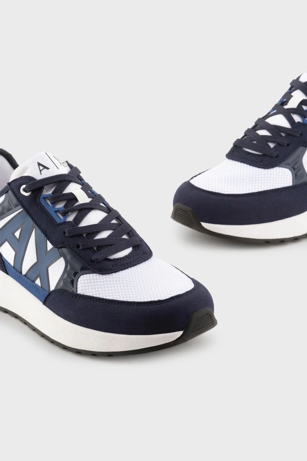 Armani Exchange Logolu Sneaker Erkek Ayakkabı XUX090 XV276 S563 BEYAZ-LACİVERT - 4