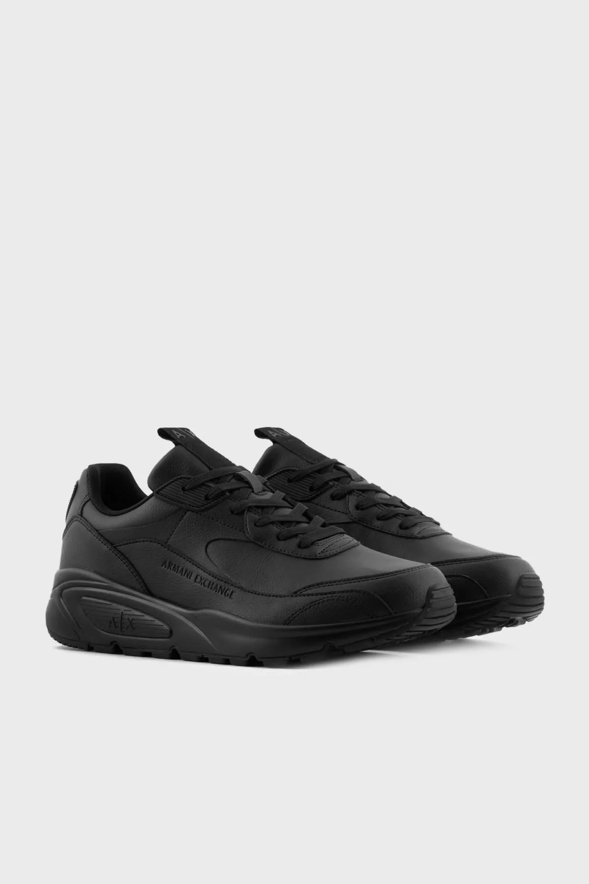 Armani Exchange Logolu Sneaker Erkek Ayakkabı XUX121 XV768 00002 SİYAH - 2