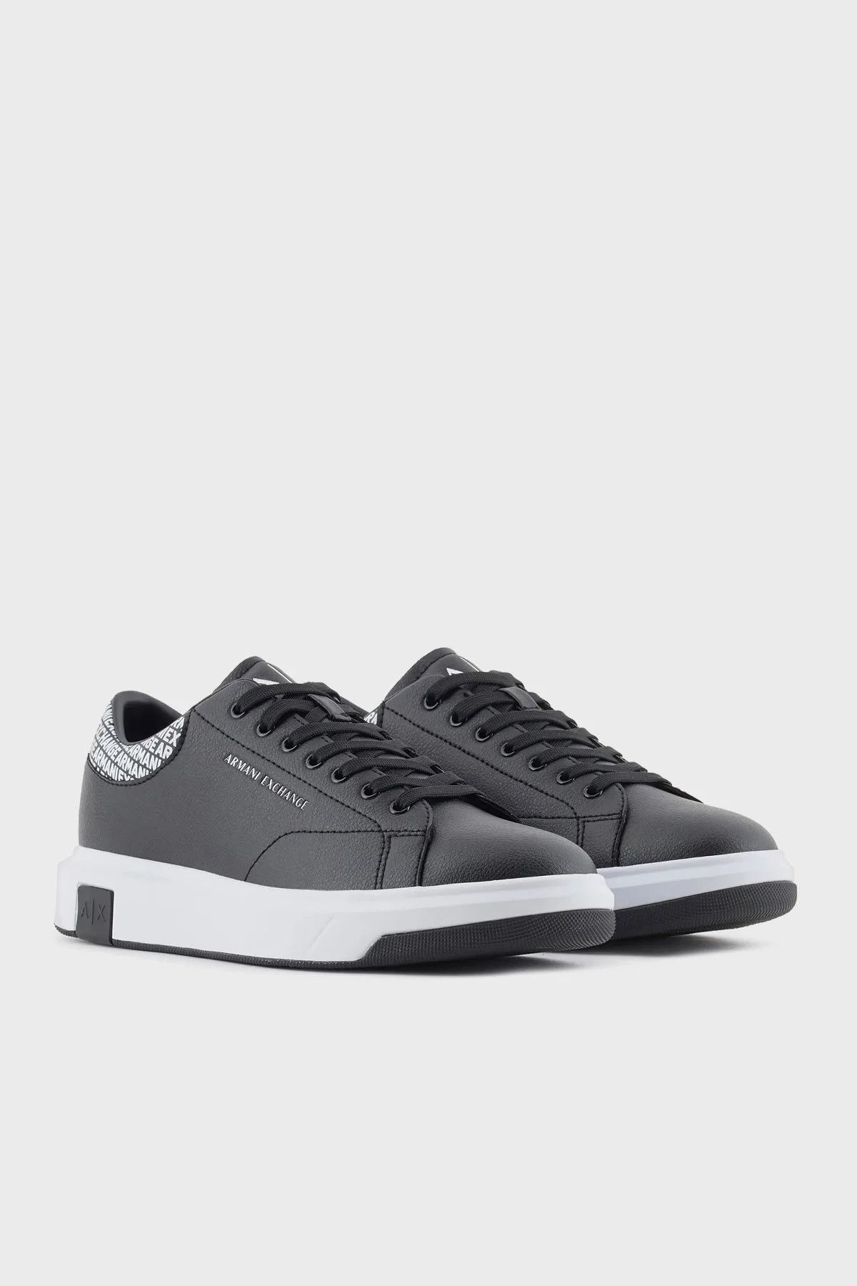 Armani Exchange Logolu Sneaker Erkek Ayakkabı XUX123 XV761 S277 SİYAH-BEYAZ - 8