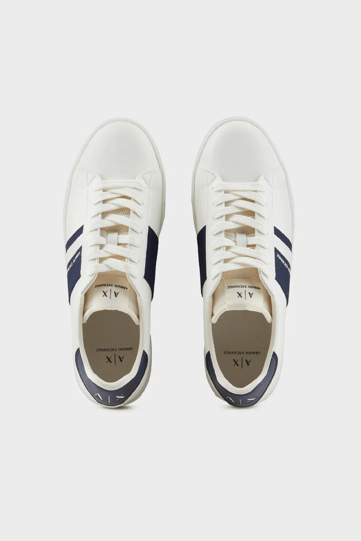 Armani Exchange Logolu Sneaker Erkek Ayakkabı XUX173 XV666 N481 BEYAZ-LACİVERT - 3