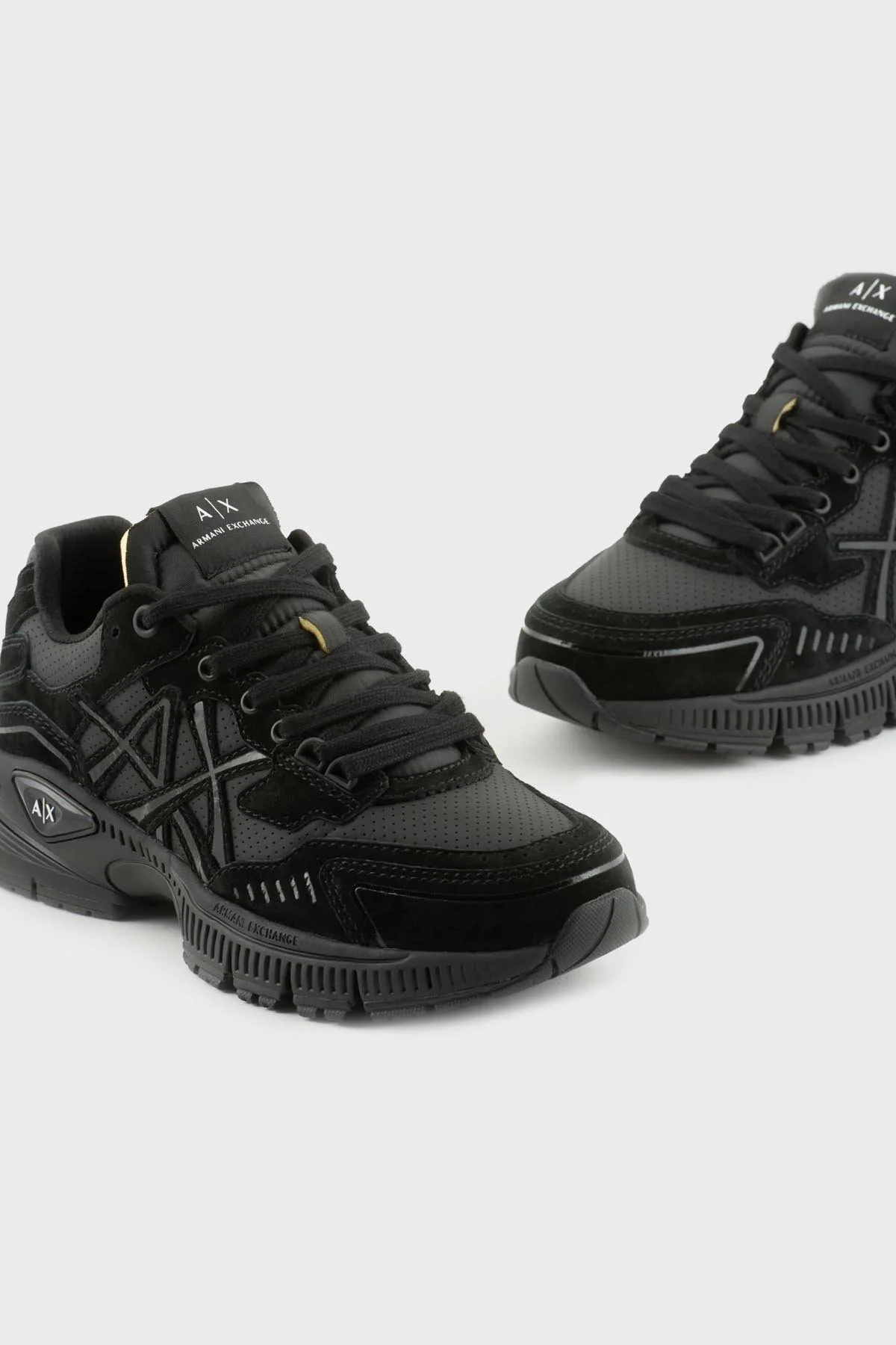 Armani Exchange Logolu Sneaker Erkek Ayakkabı XUX188 XV775 K001 SİYAH - 5