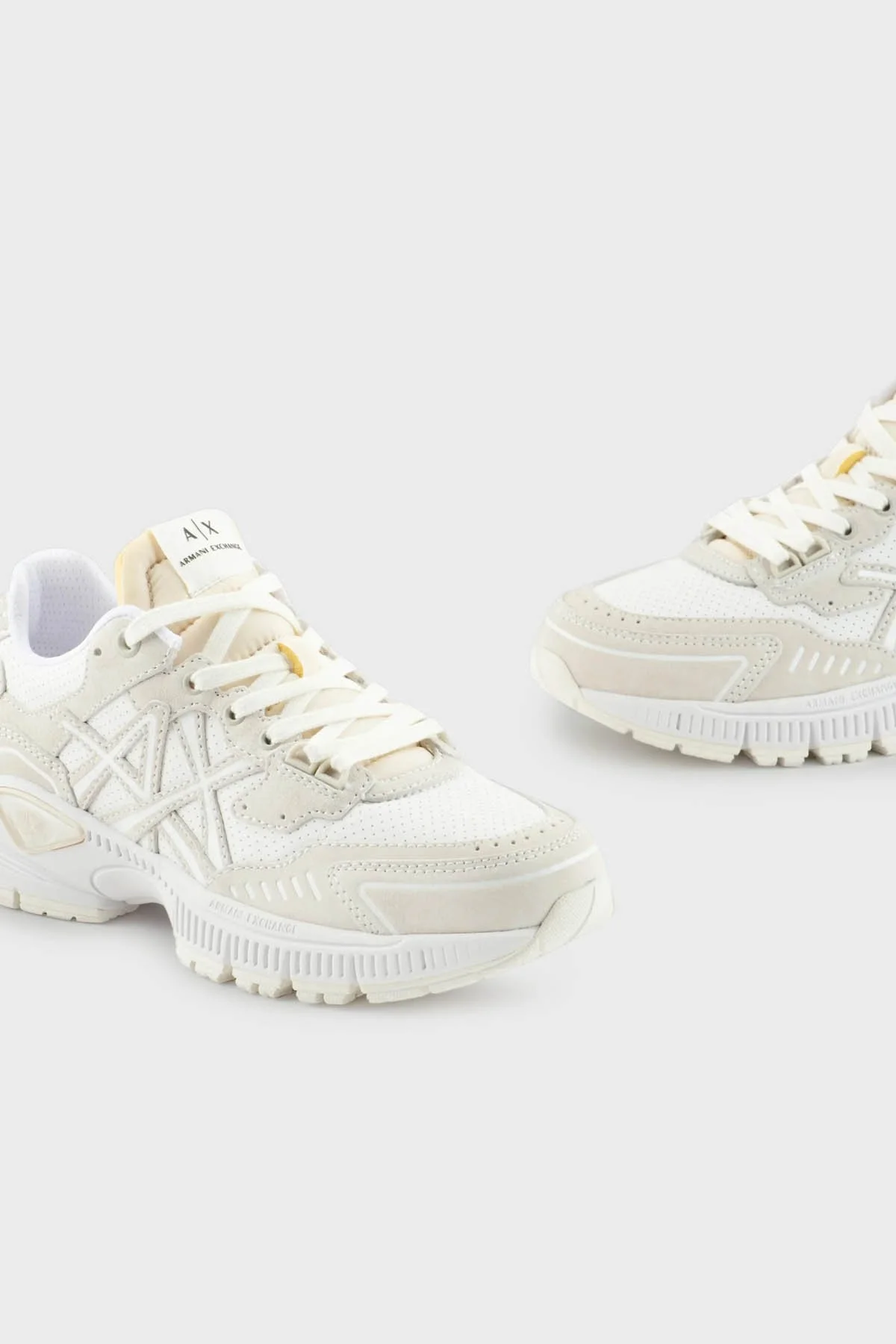 Armani Exchange Logolu Sneaker Erkek Ayakkabı XUX188 XV775 T063 Ekru-Beyaz - 5