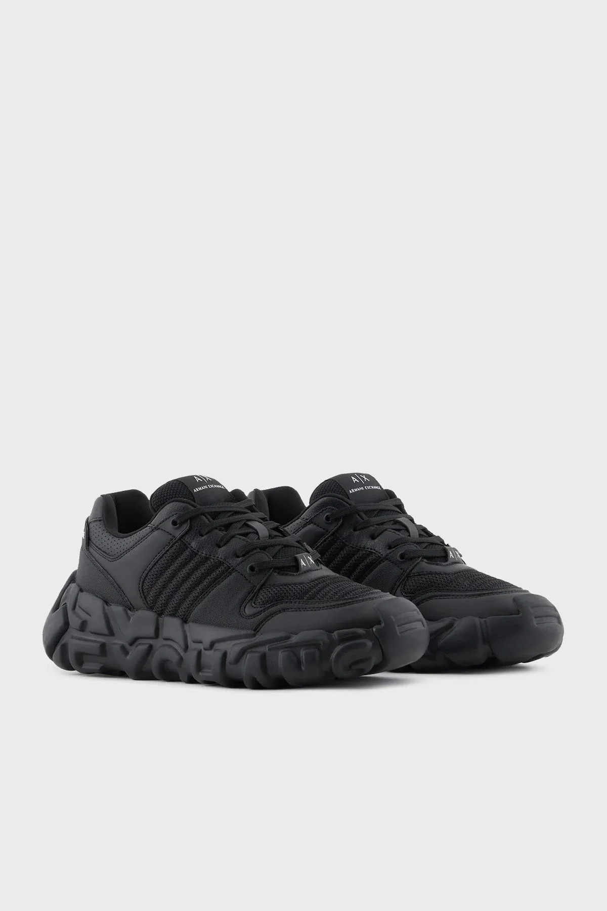 Armani Exchange Logolu Sneaker Erkek Ayakkabı XUX234 XV872 00002 SİYAH - 2