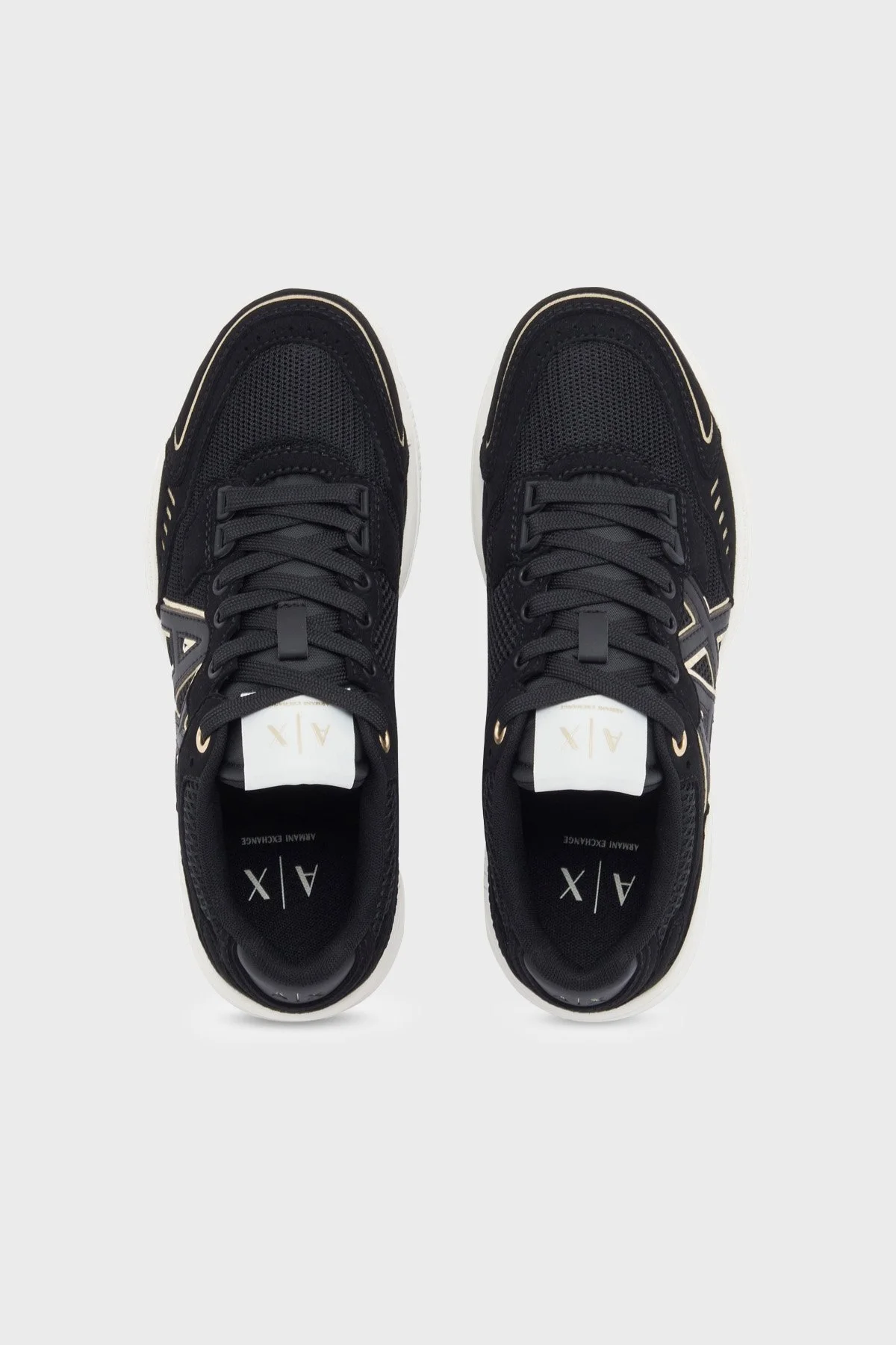 Armani Exchange Logolu Sneaker Kadın Ayakkabı XW002153 AF22757 MZ815 Siyah-gold - 3