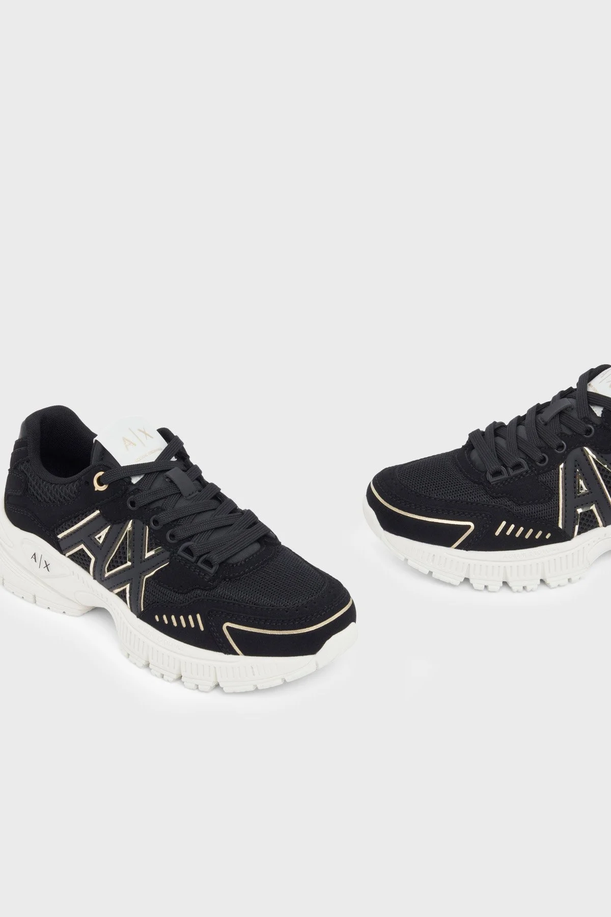 Armani Exchange Logolu Sneaker Kadın Ayakkabı XW002153 AF22757 MZ815 Siyah-gold - 5
