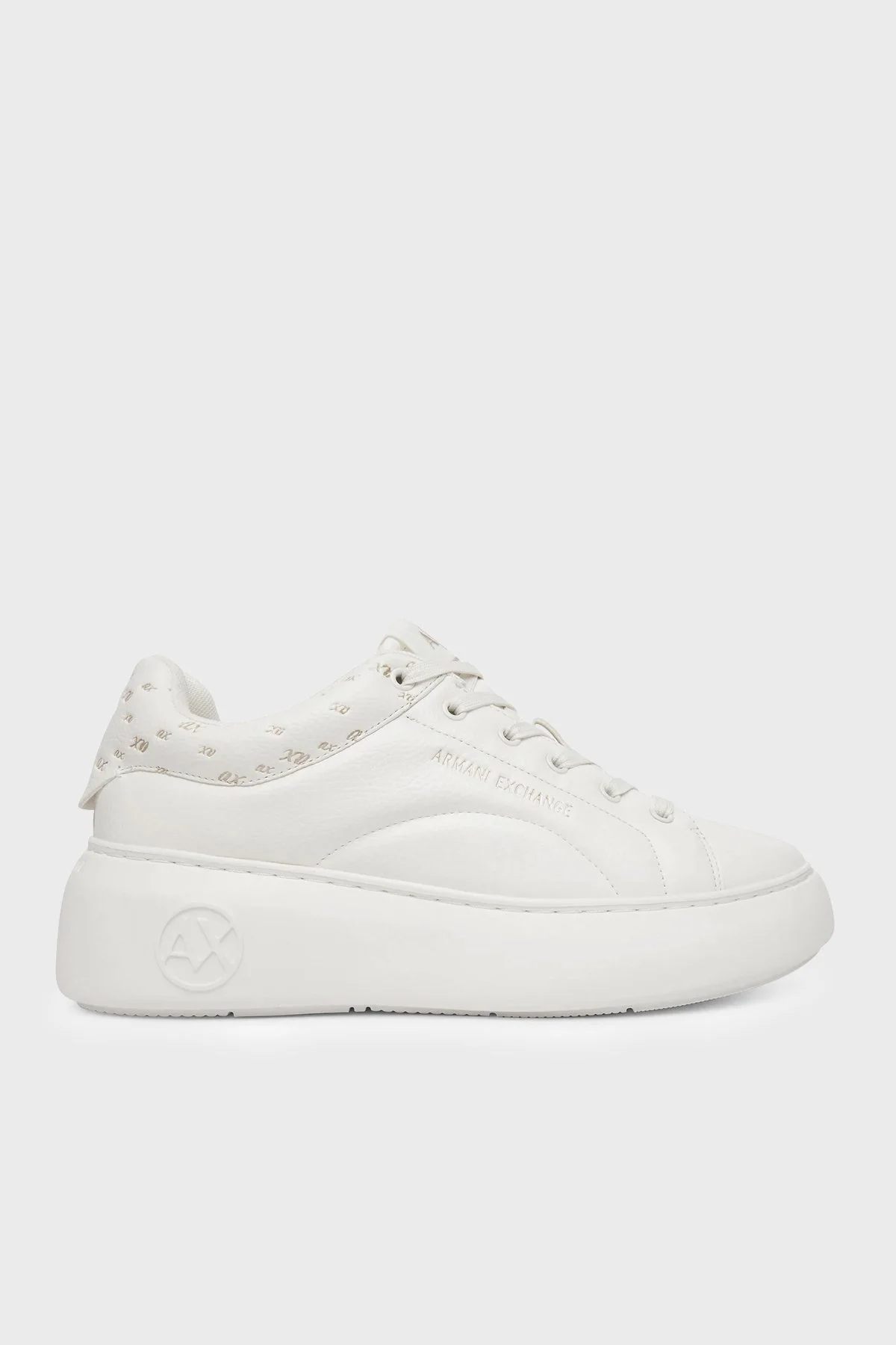 Armani Exchange Logolu Sneaker Kadın Ayakkabı XW003064 AF17570 MZ128 Beyaz-gold - 1