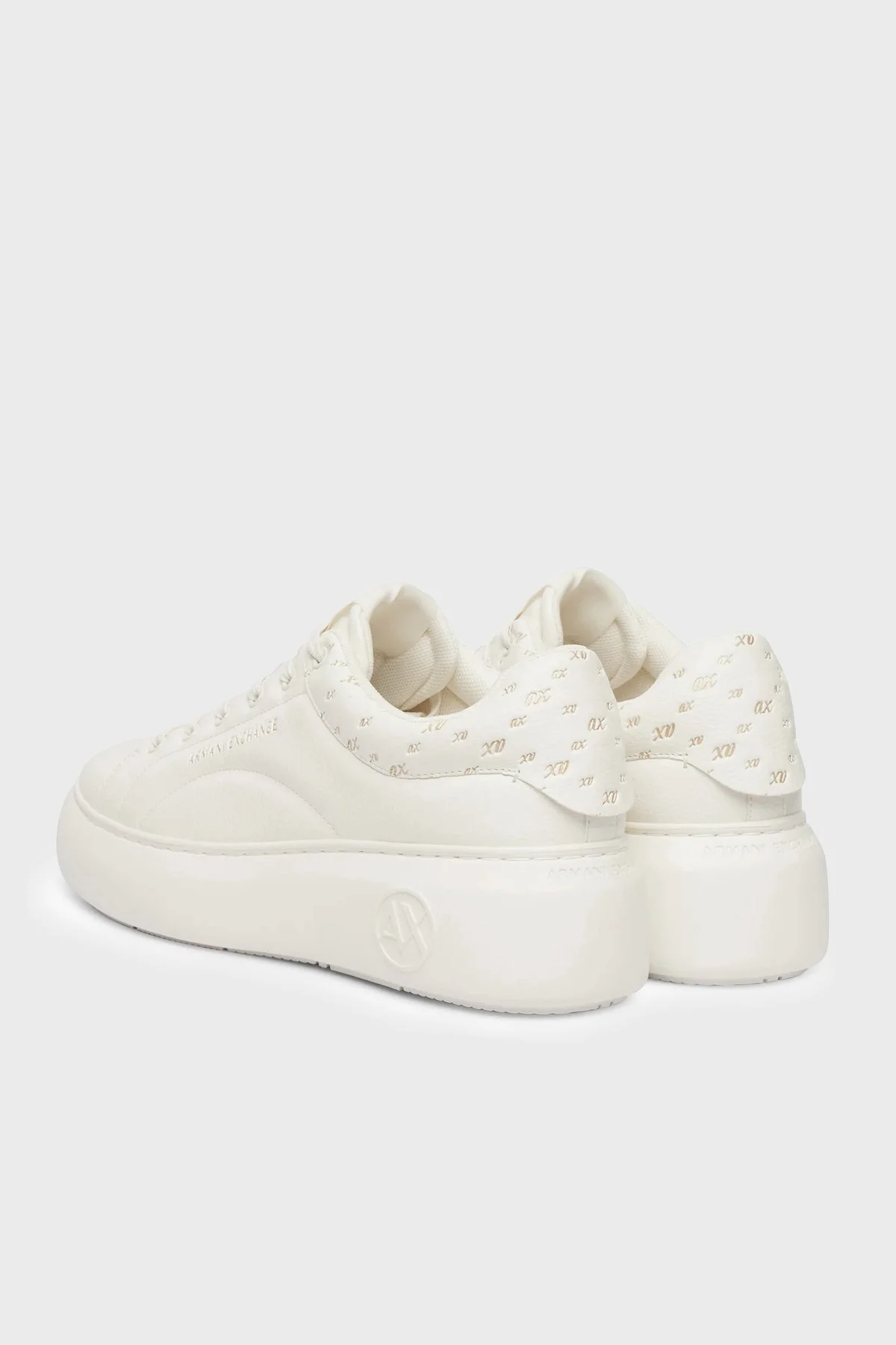 Armani Exchange Logolu Sneaker Kadın Ayakkabı XW003064 AF17570 MZ128 Beyaz-gold - 3