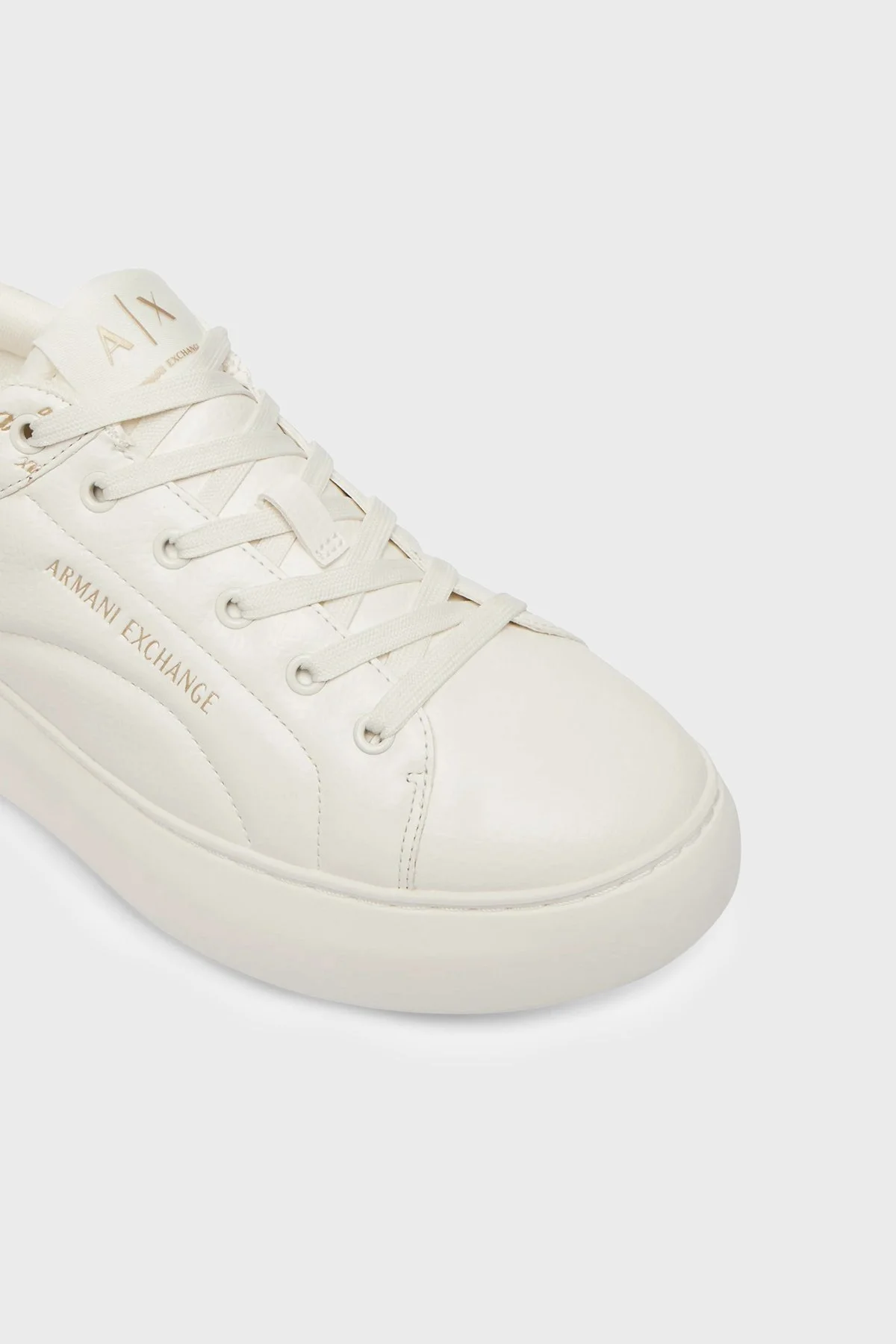 Armani Exchange Logolu Sneaker Kadın Ayakkabı XW003064 AF17570 MZ128 Beyaz-gold - 6