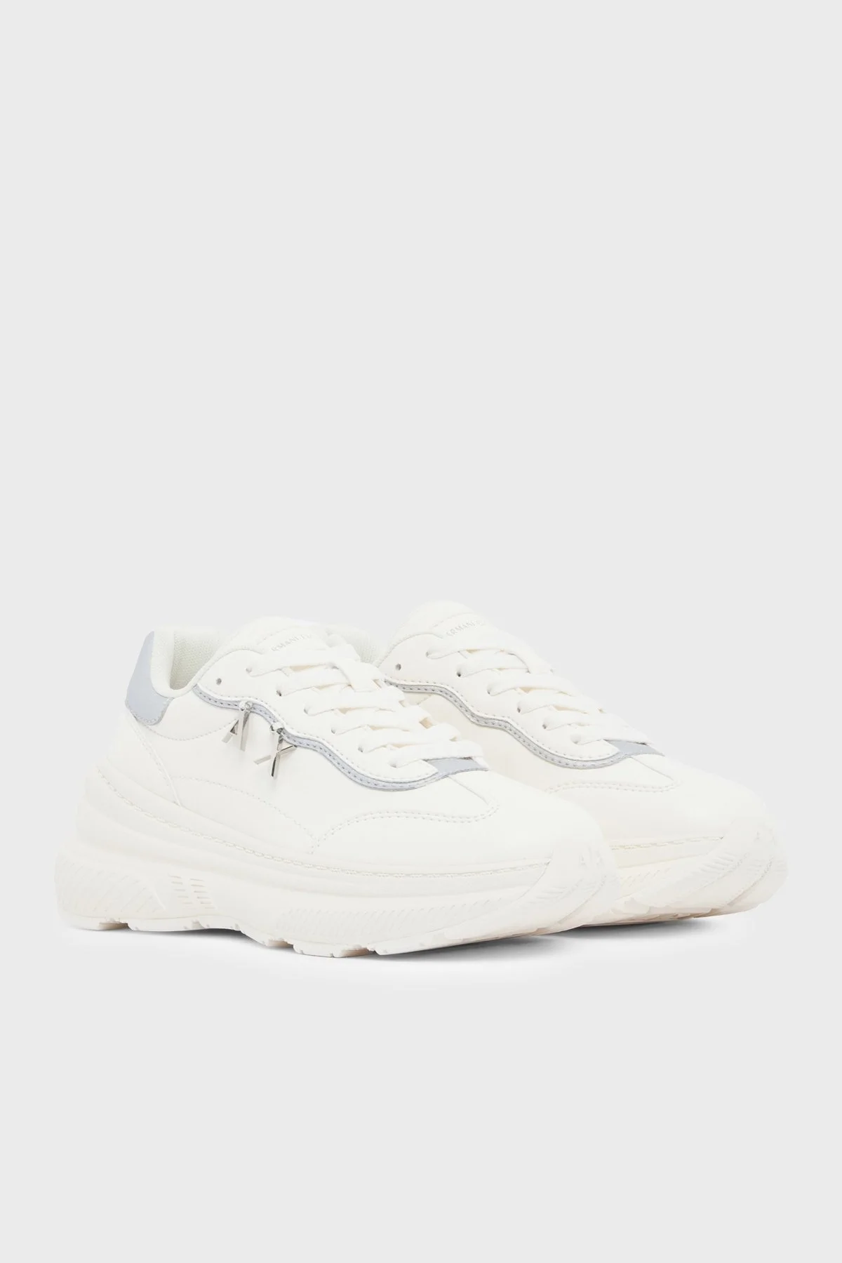 Armani Exchange Logolu Sneaker Kadın Ayakkabı XW003105 AF27405 M0215 Beyaz-gümüş - 2