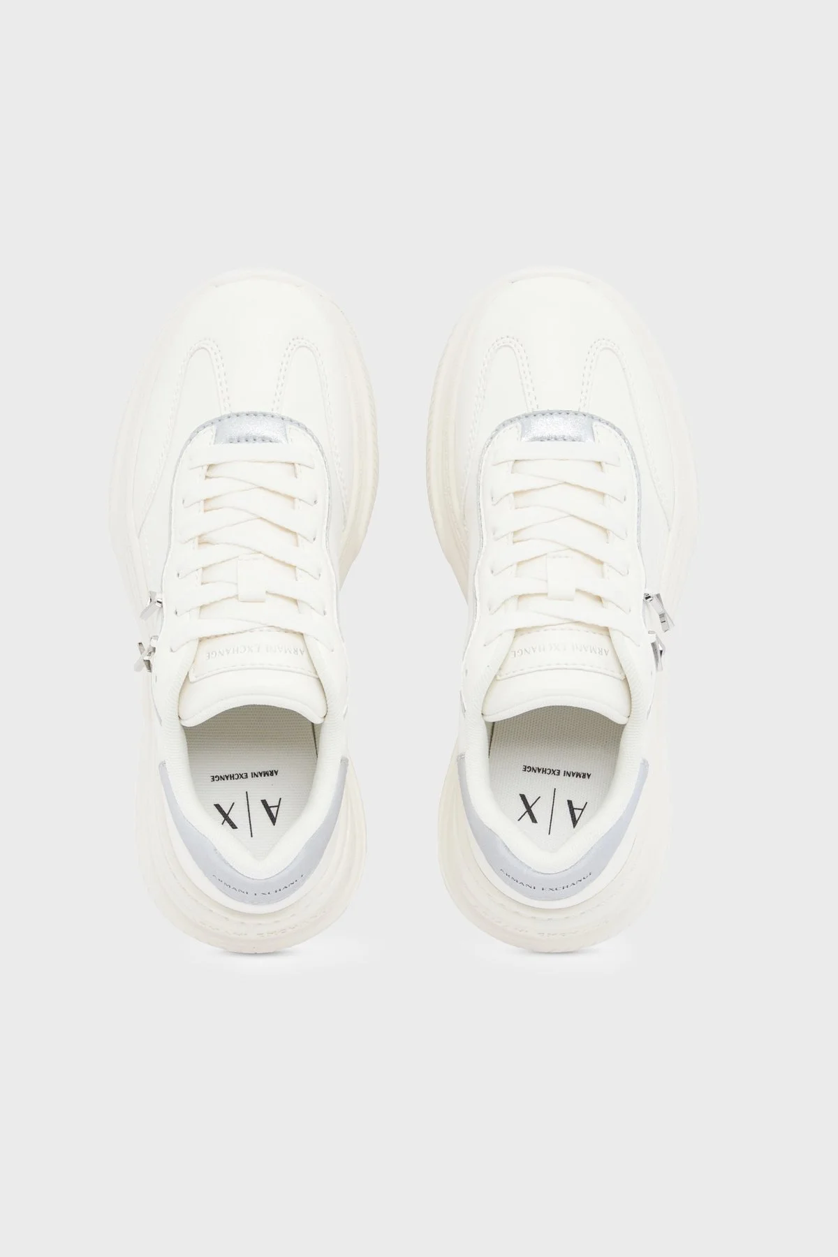 Armani Exchange Logolu Sneaker Kadın Ayakkabı XW003105 AF27405 M0215 Beyaz-gümüş - 3