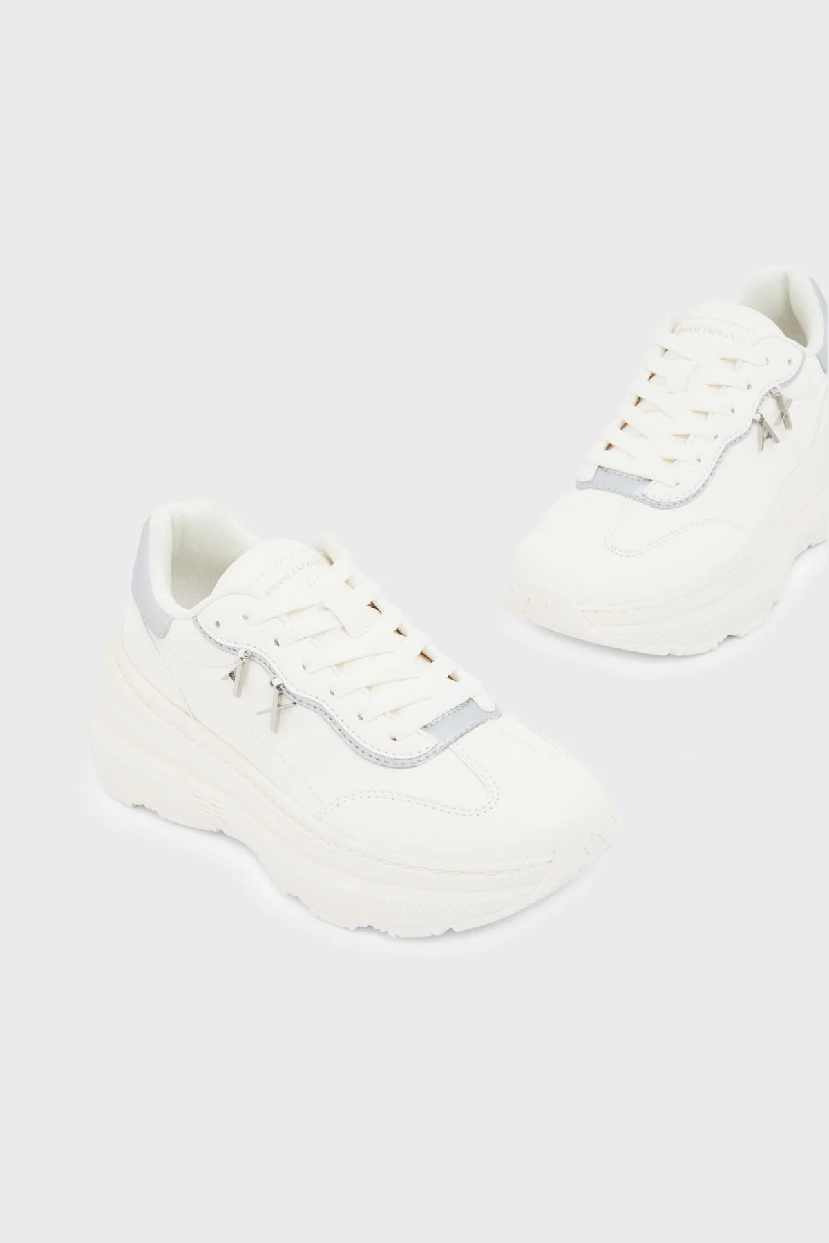 Armani Exchange Logolu Sneaker Kadın Ayakkabı XW003105 AF27405 M0215 Beyaz-gümüş - 5