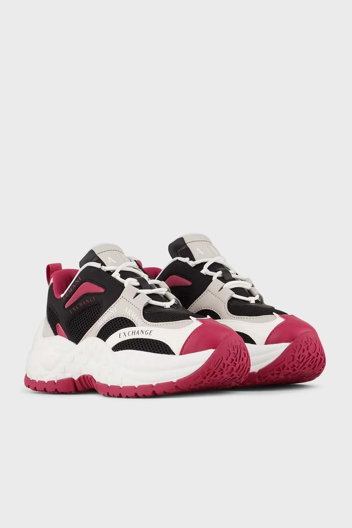 Armani Exchange Logolu Spor Bayan Ayakkabı XDX120 XV708 S620 SİYAH-PEMBE - 2