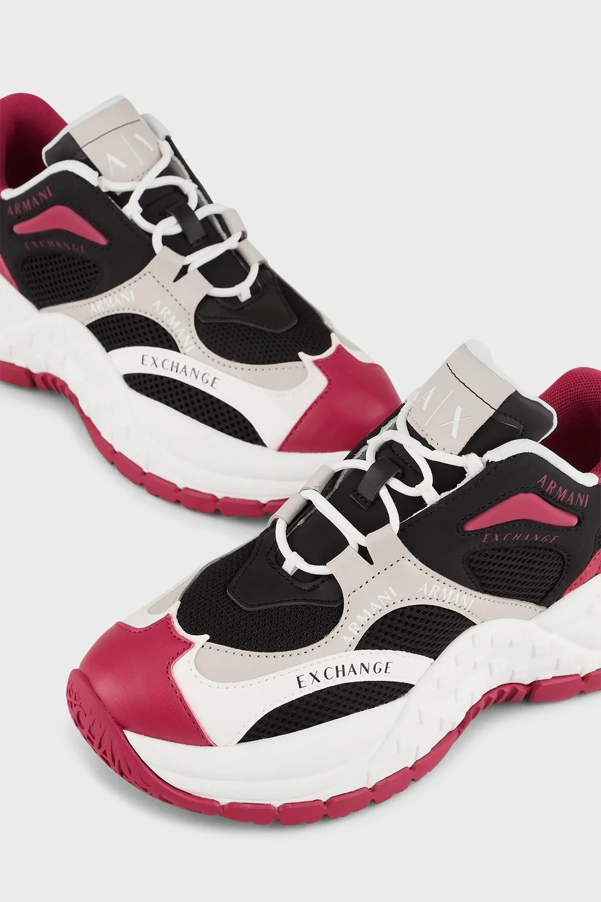 Armani Exchange Logolu Spor Bayan Ayakkabı XDX120 XV708 S620 SİYAH-PEMBE - 4