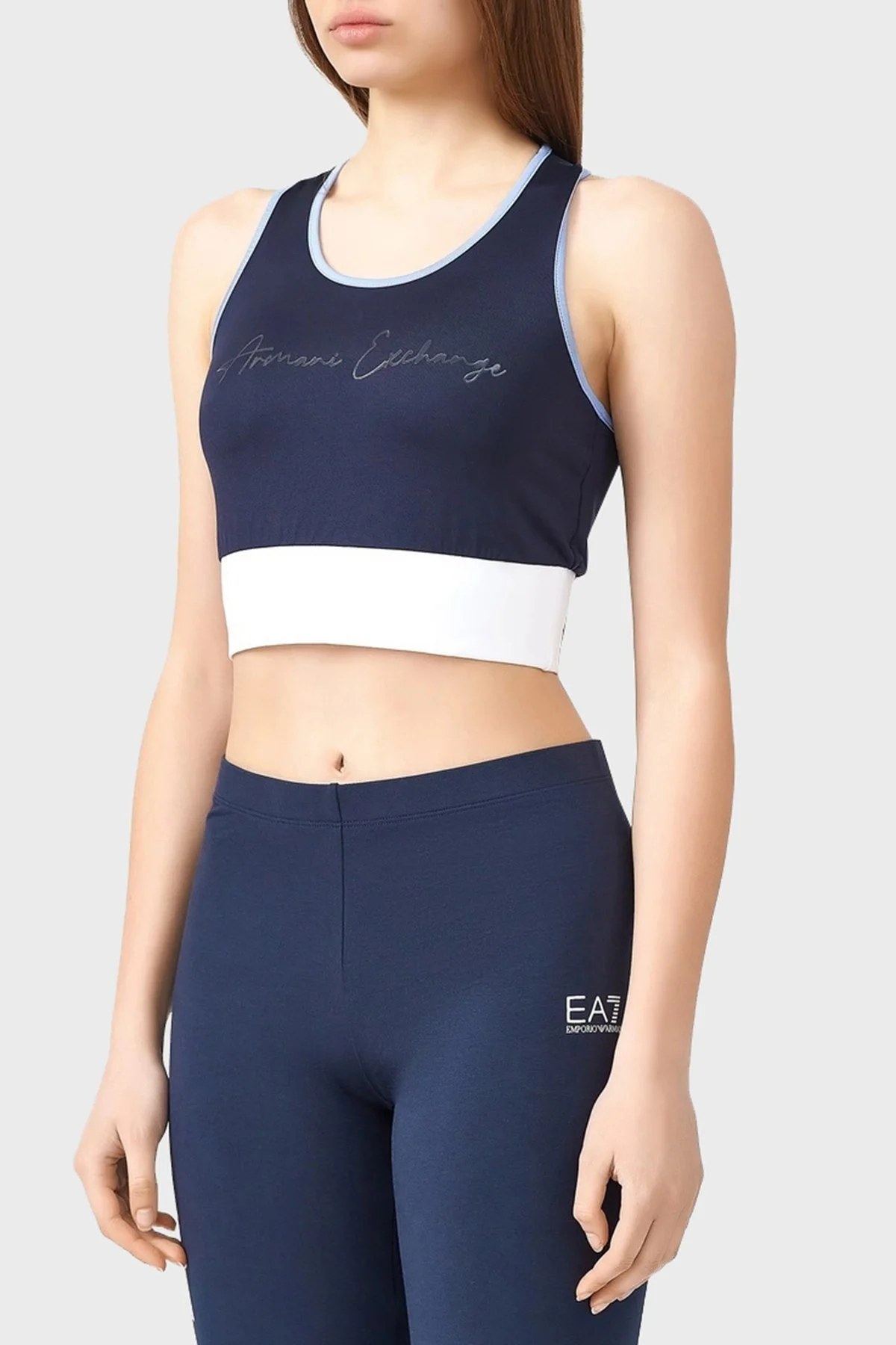 Armani Exchange Logolu Spor Bayan Sütyen 3RYMED YJDKZ 65AL LACİVERT - 1