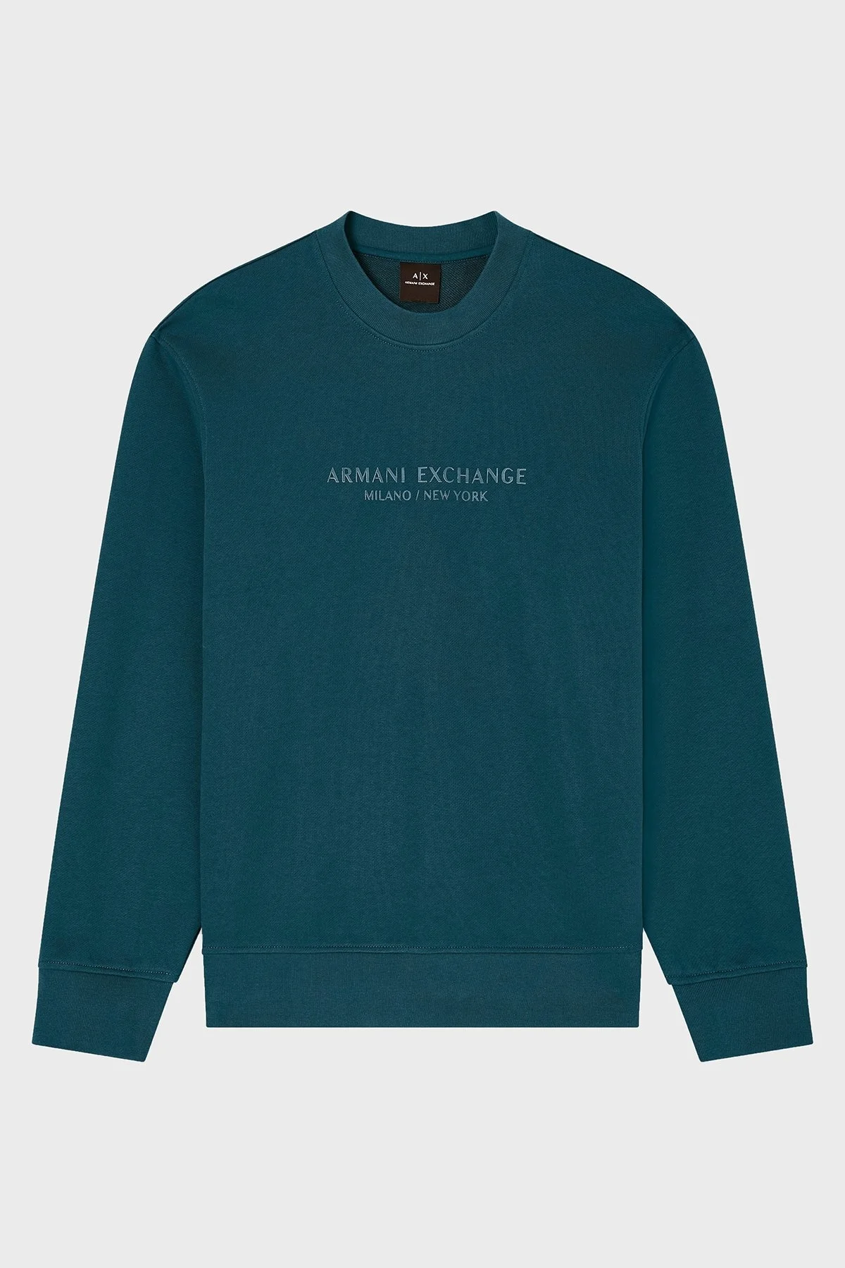 Armani Exchange Logolu Streç Pamuklu Regular Fit Bisiklet Yaka Erkek Sweat XM001284 AF20934 UB022 PETROL - 5