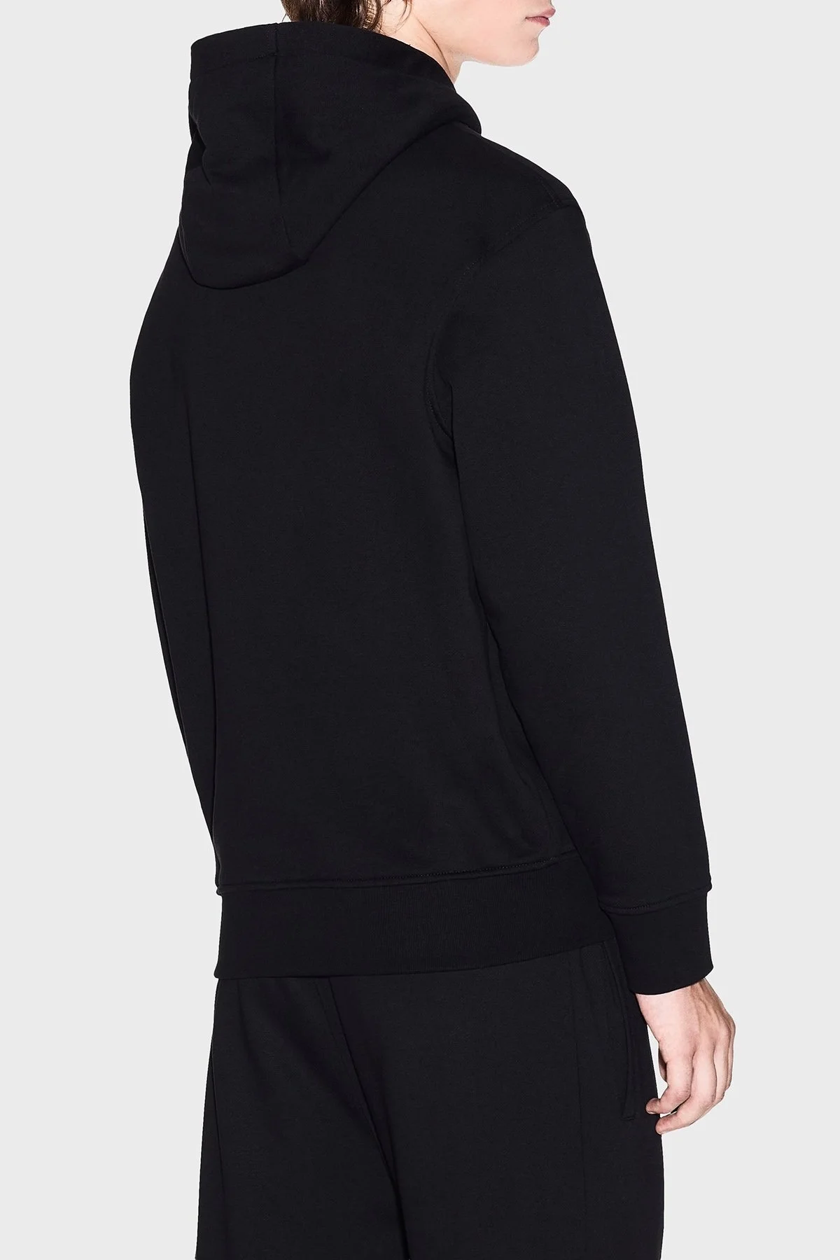 Armani Exchange Logolu Streç Pamuklu Regular Fit Kapüşonlu Erkek Sweat XM001294 AF20934 UC001 SİYAH - 3