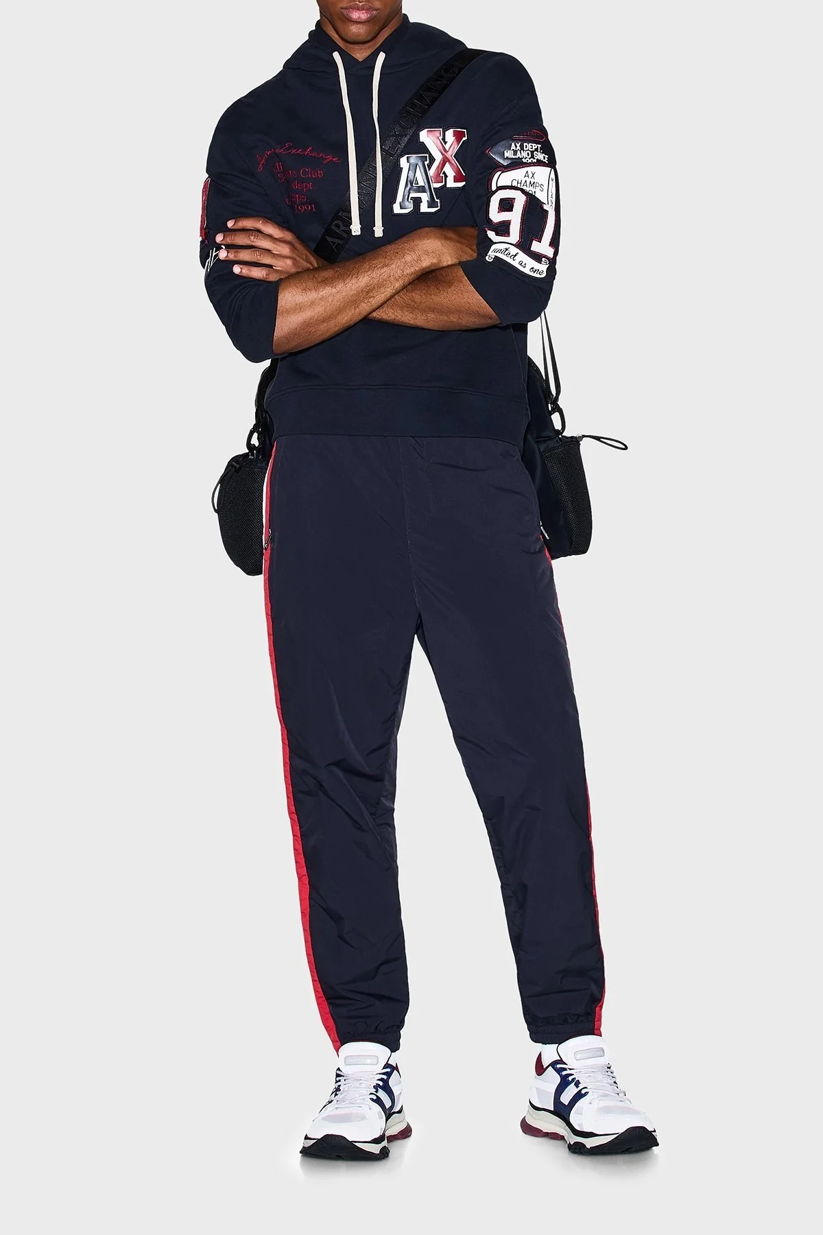 Armani Exchange Logolu Streç Pamuklu Regular Fit Kapüşonlu Yaka Erkek Sweat XM000749 AF12656 UB101 LACİVERT - 2