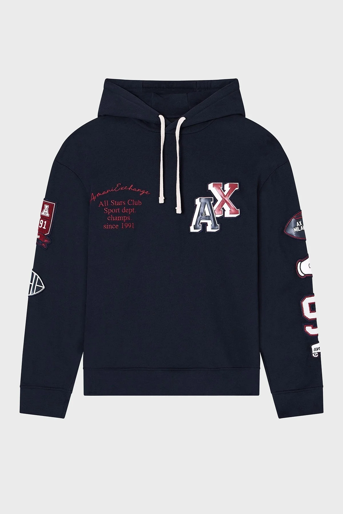 Armani Exchange Logolu Streç Pamuklu Regular Fit Kapüşonlu Yaka Erkek Sweat XM000749 AF12656 UB101 LACİVERT - 5