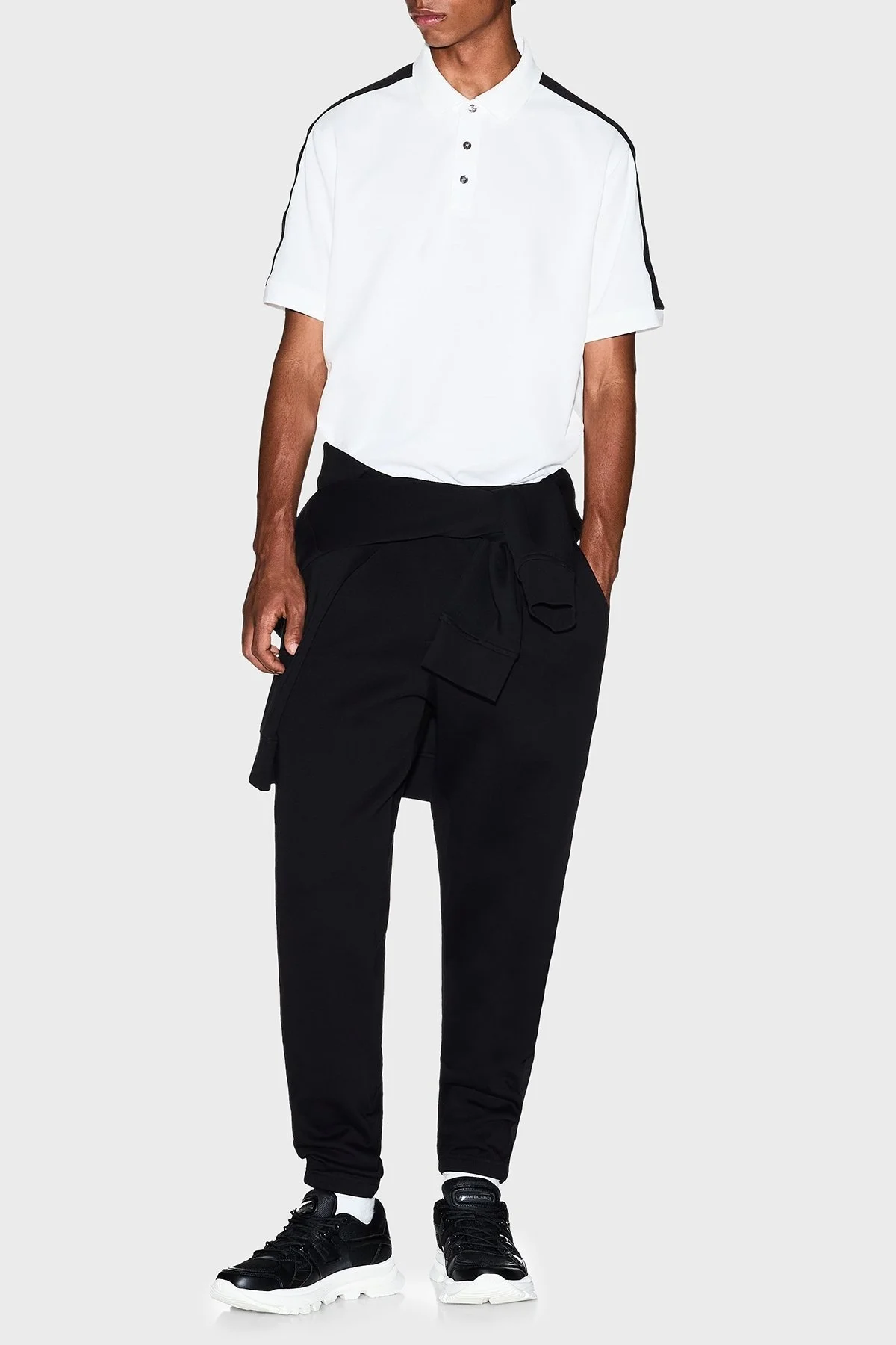 Armani Exchange Logolu Streç Pamuklu Regular Fit Normal Bel Jogger Erkek Pantolon XM001301 AF10818 UC001 SİYAH - 2