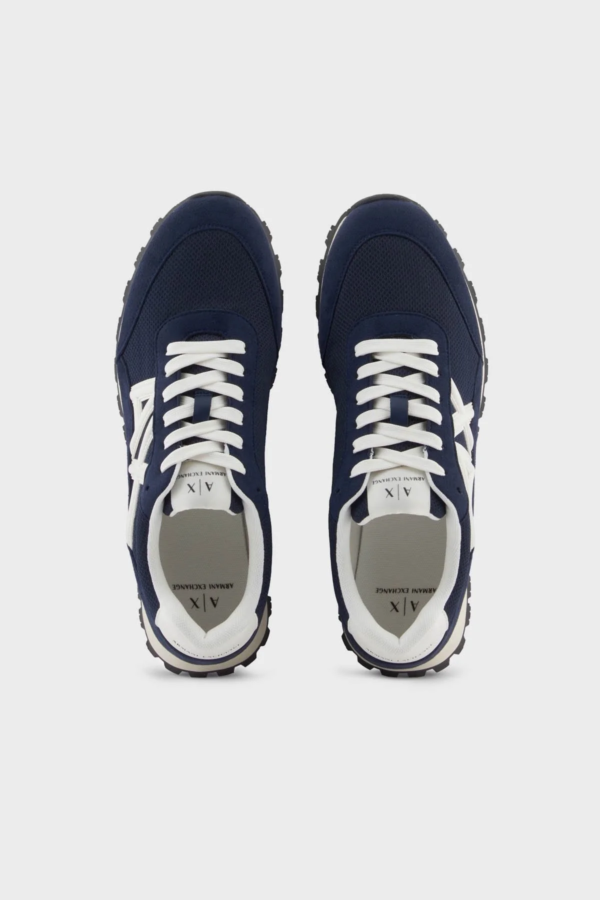 Armani Exchange Logolu Süet Detaylı Sneaker Erkek Ayakkabı XM001960 AF19388 MB005 LACİVERT-BEYAZ - 3