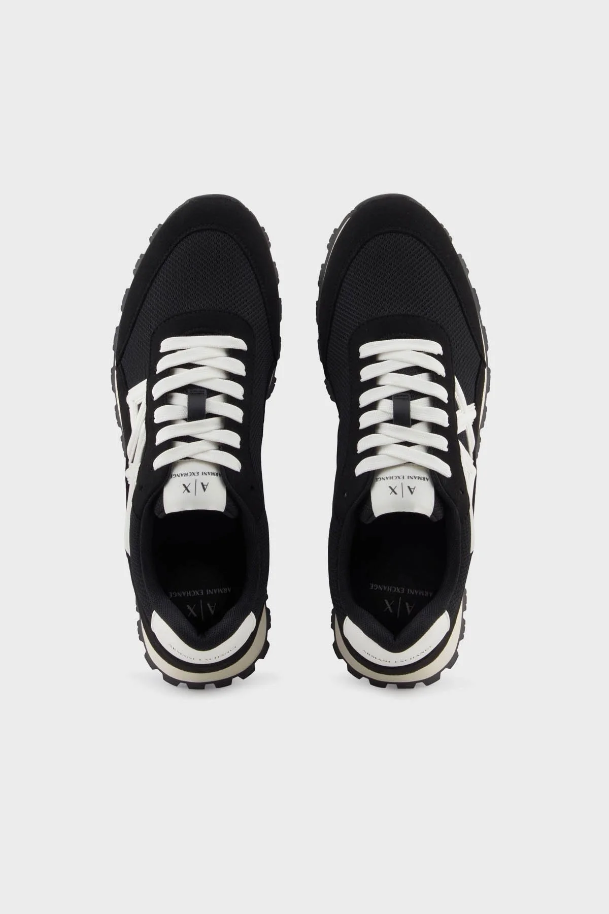 Armani Exchange Logolu Süet Detaylı Sneaker Erkek Ayakkabı XM001960 AF19388 MC024 SİYAH-BEYAZ - 3