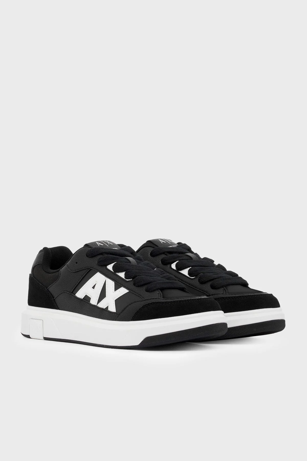 Armani Exchange Logolu Süet Detaylı Sneaker Erkek Ayakkabı XM003648 AF29508 MC482 Siyah-beyaz - 2
