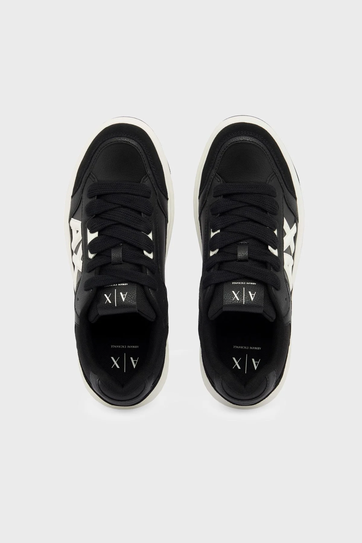 Armani Exchange Logolu Süet Detaylı Sneaker Erkek Ayakkabı XM003648 AF29508 MC482 Siyah-beyaz - 3