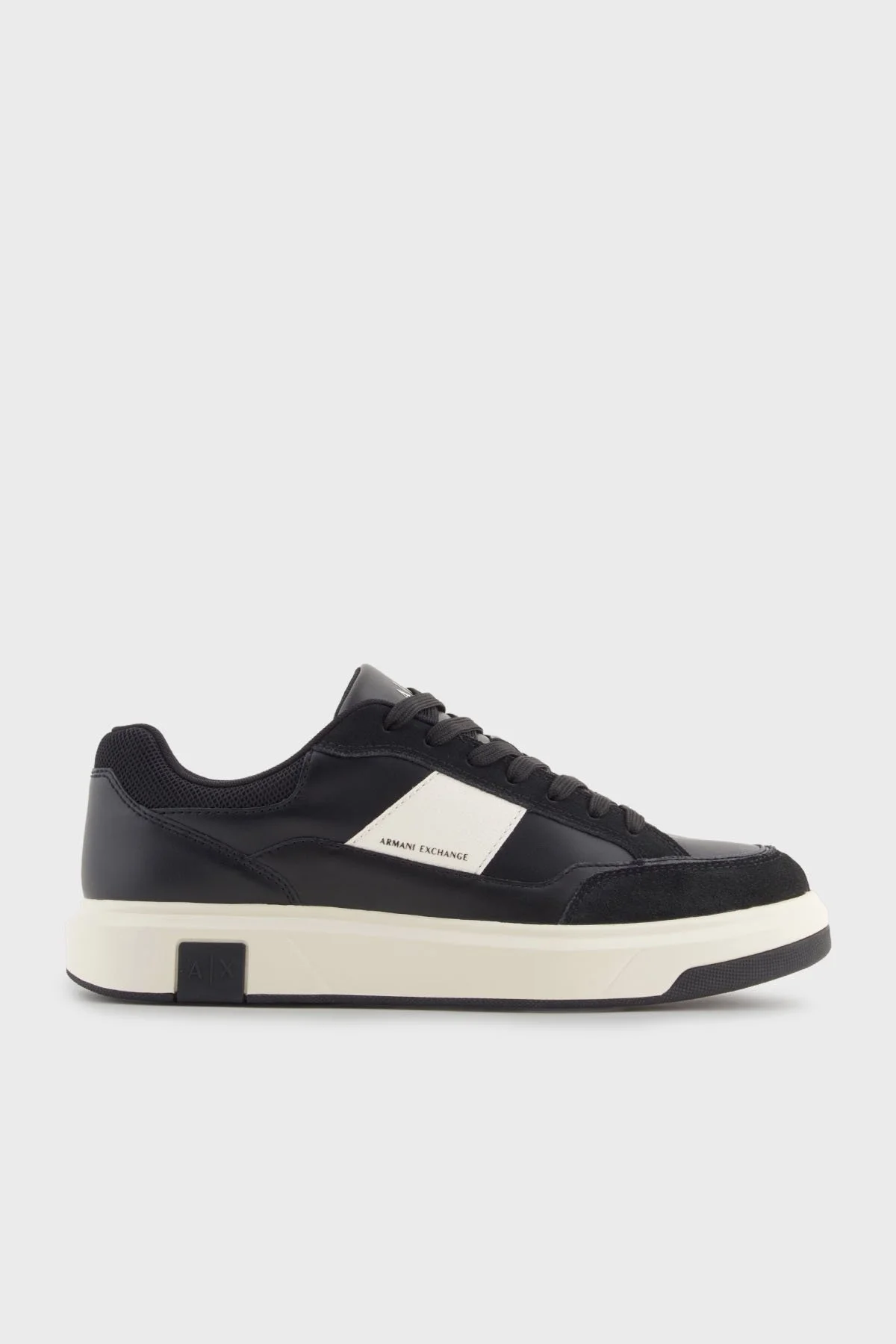 Armani Exchange Logolu Süet ve File Detaylı Sneaker Erkek Ayakkabı XM001720 AF17529 MC024 SİYAH-BEYAZ - 1