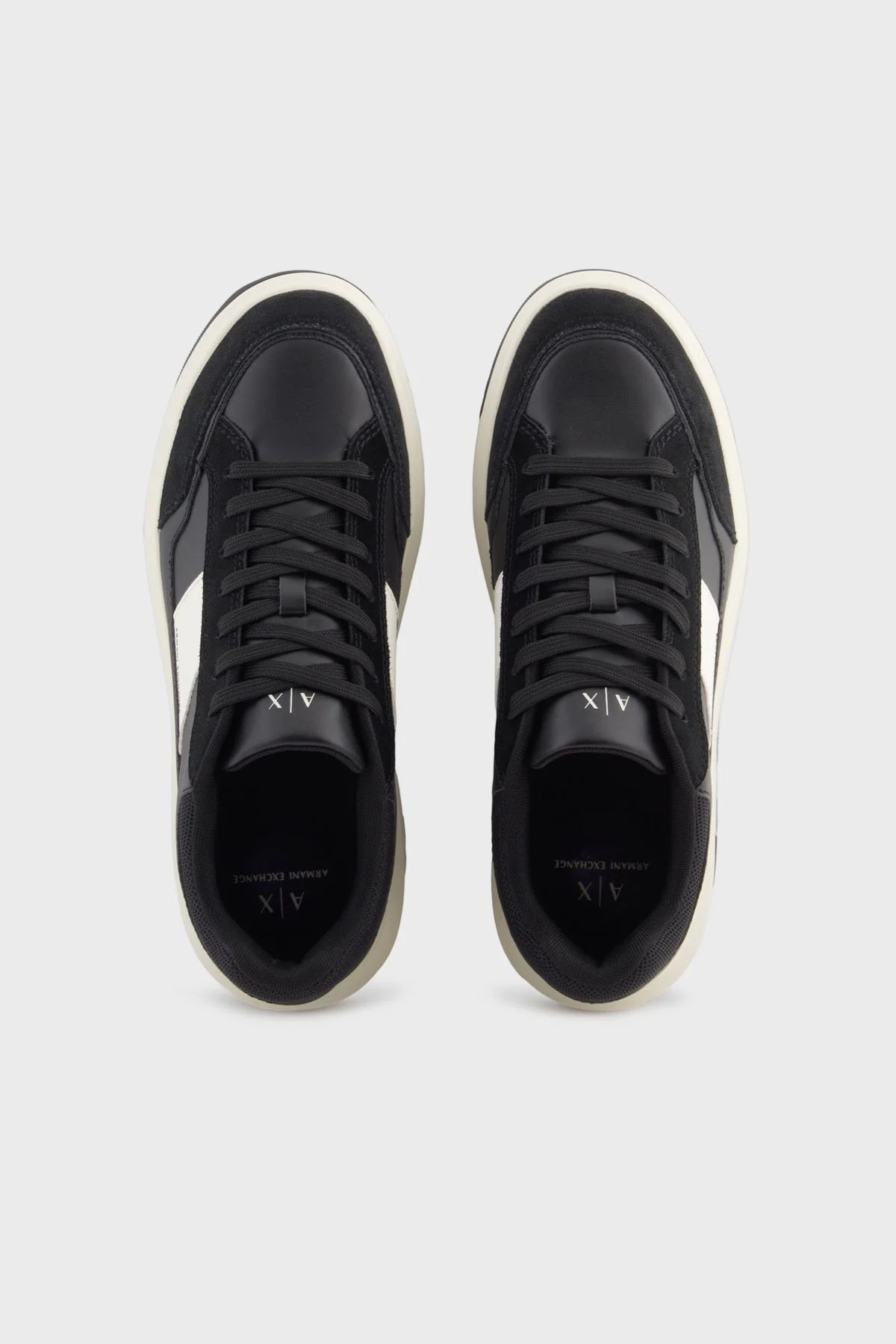 Armani Exchange Logolu Süet ve File Detaylı Sneaker Erkek Ayakkabı XM001720 AF17529 MC024 SİYAH-BEYAZ - 3