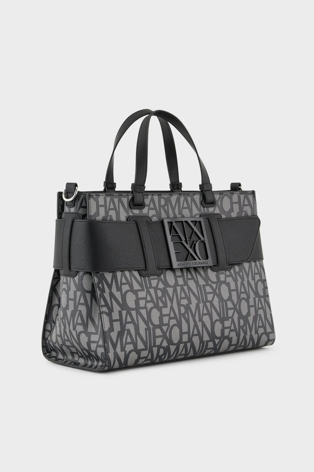 Armani Exchange Logolu Uzatma Askılı Bayan Çanta 942689 3F742 00850 SİYAH-GRİ - 6