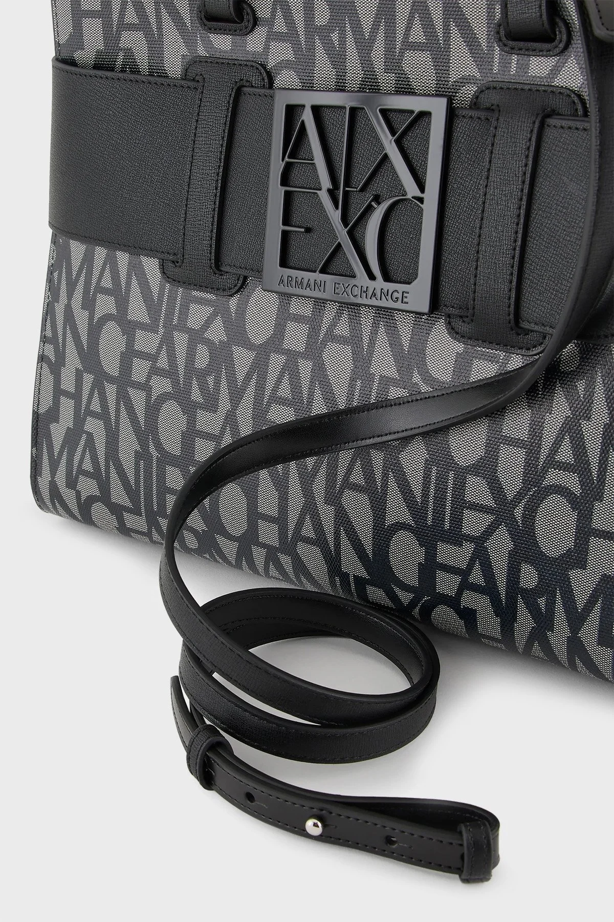 Armani Exchange Logolu Uzatma Askılı Bayan Çanta 942689 3F742 00850 SİYAH-GRİ - 12