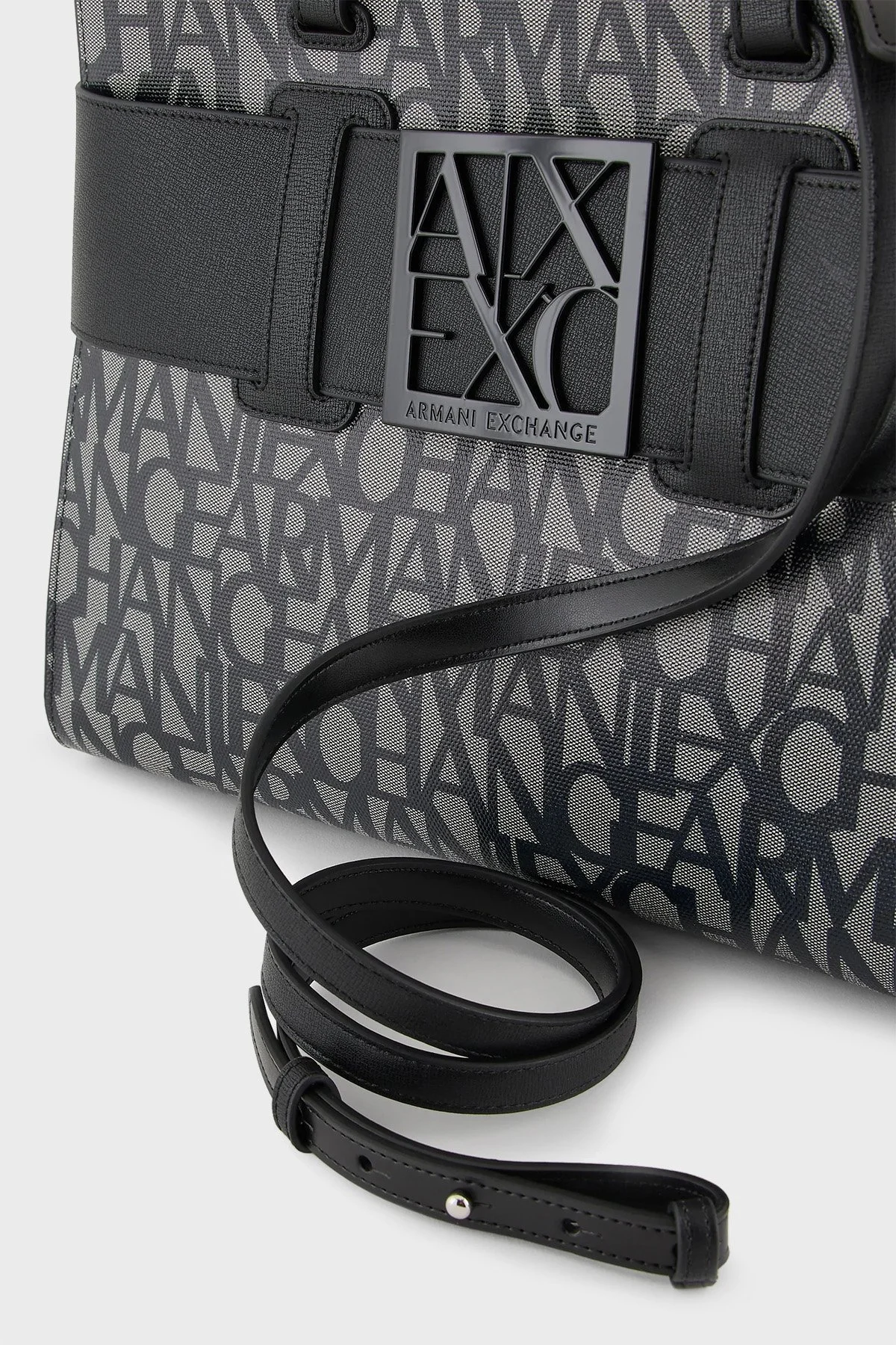 Armani Exchange Logolu Uzatma Askılı Kadın Çanta 942689 3F742 00850 Siyah-gri - 5