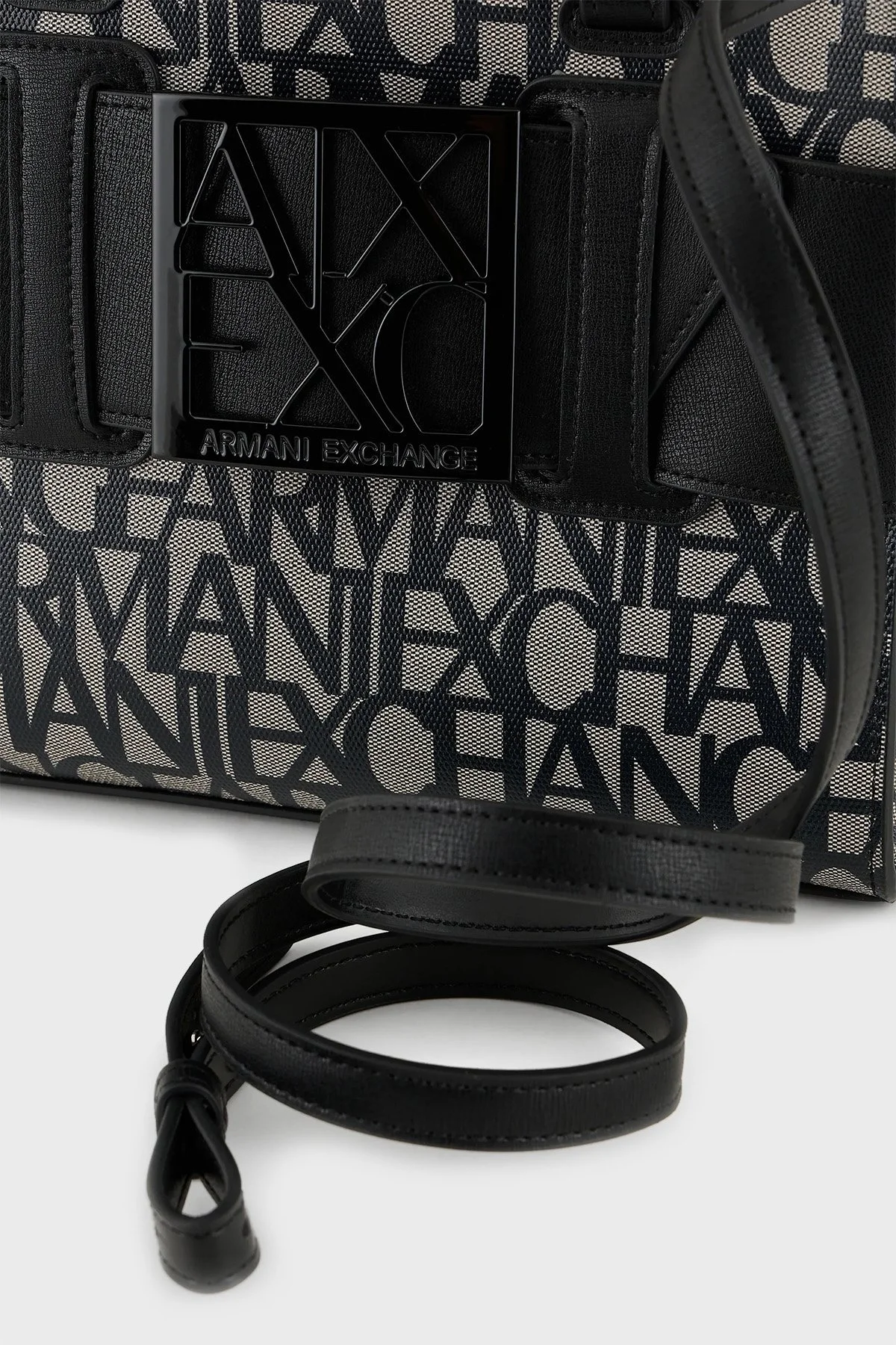 Armani Exchange Logolu Uzatma Askılı Bayan Çanta 942690 3F742 00850 SİYAH-GRİ - 7