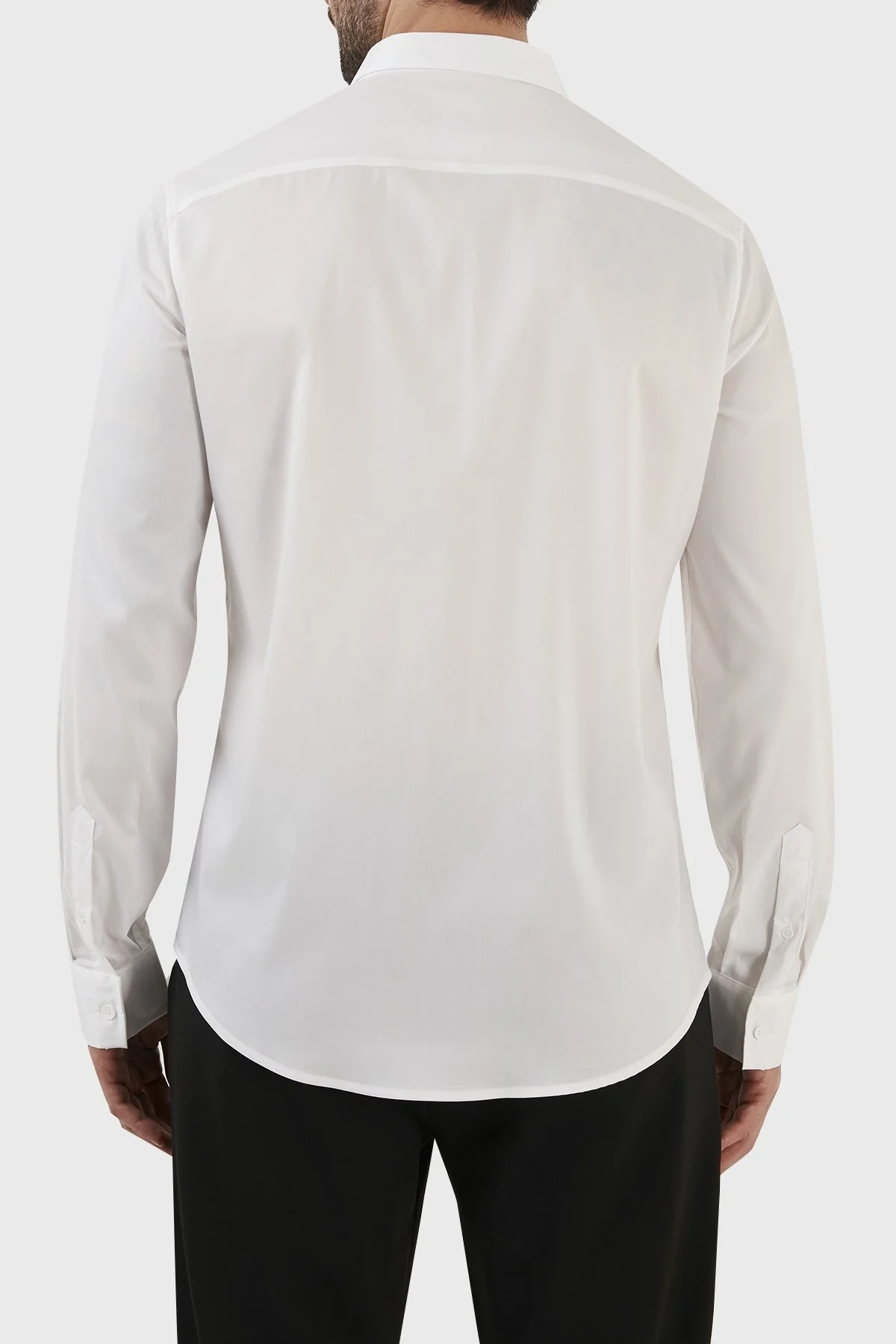 Armani Exchange Logolu Uzun Kollu Streç Erkek Gömlek 8NZC49 ZNYXZ 1100 BEYAZ - 6