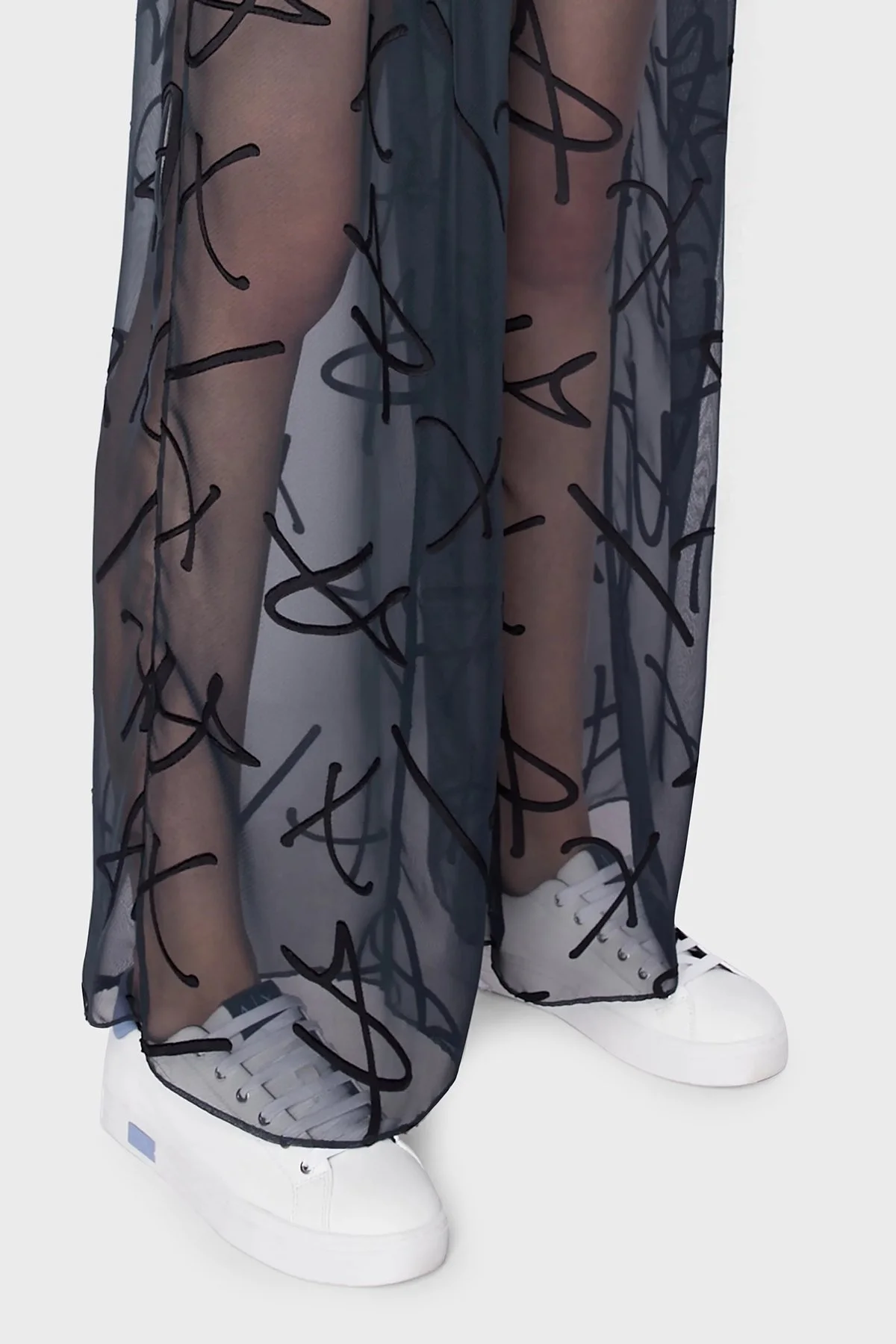 Armani Exchange Logolu Yüksek Bel Transparan Bayan Pantolon 3RYP26 YN2KZ 15CO SİYAH - 4