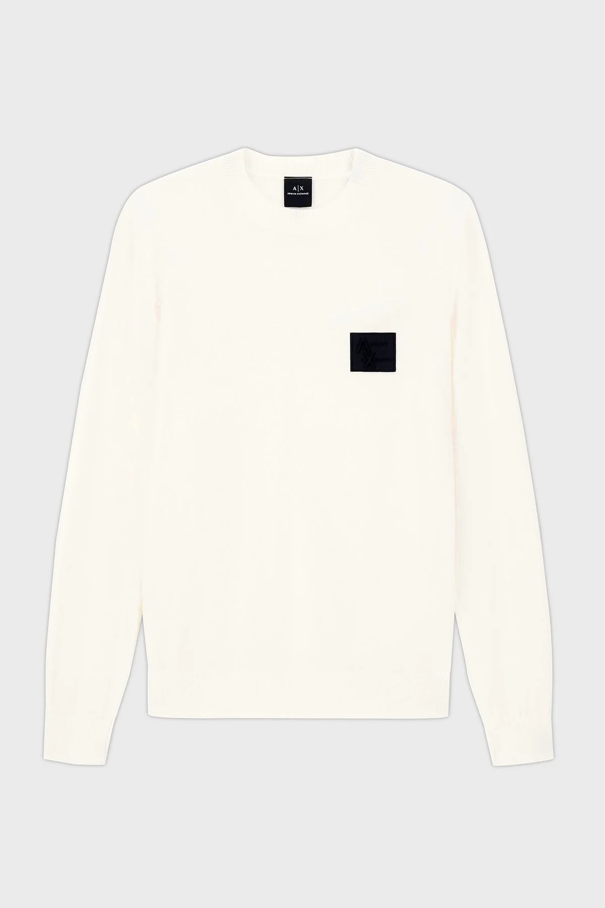 Armani Exchange Logolu Yün Karışımlı Regular Fit Yuvarlak Yaka Erkek Kazak XM001329 AF11982 U0009 BEYAZ - 4