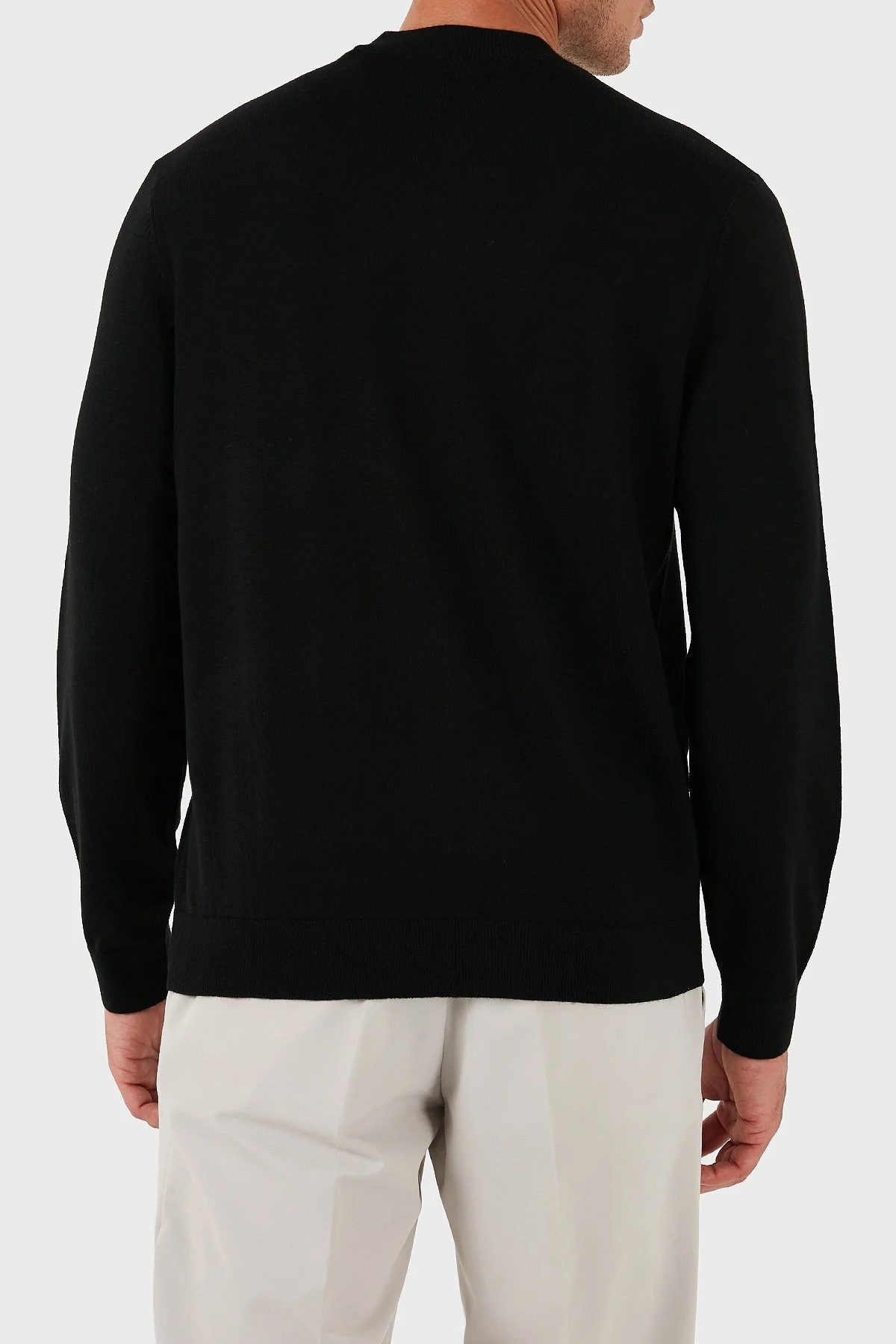 Armani Exchange Logolu Yün Karışımlı Regular Fit Yuvarlak Yaka Erkek Kazak XM001329 AF11982 UC001 SİYAH - 7