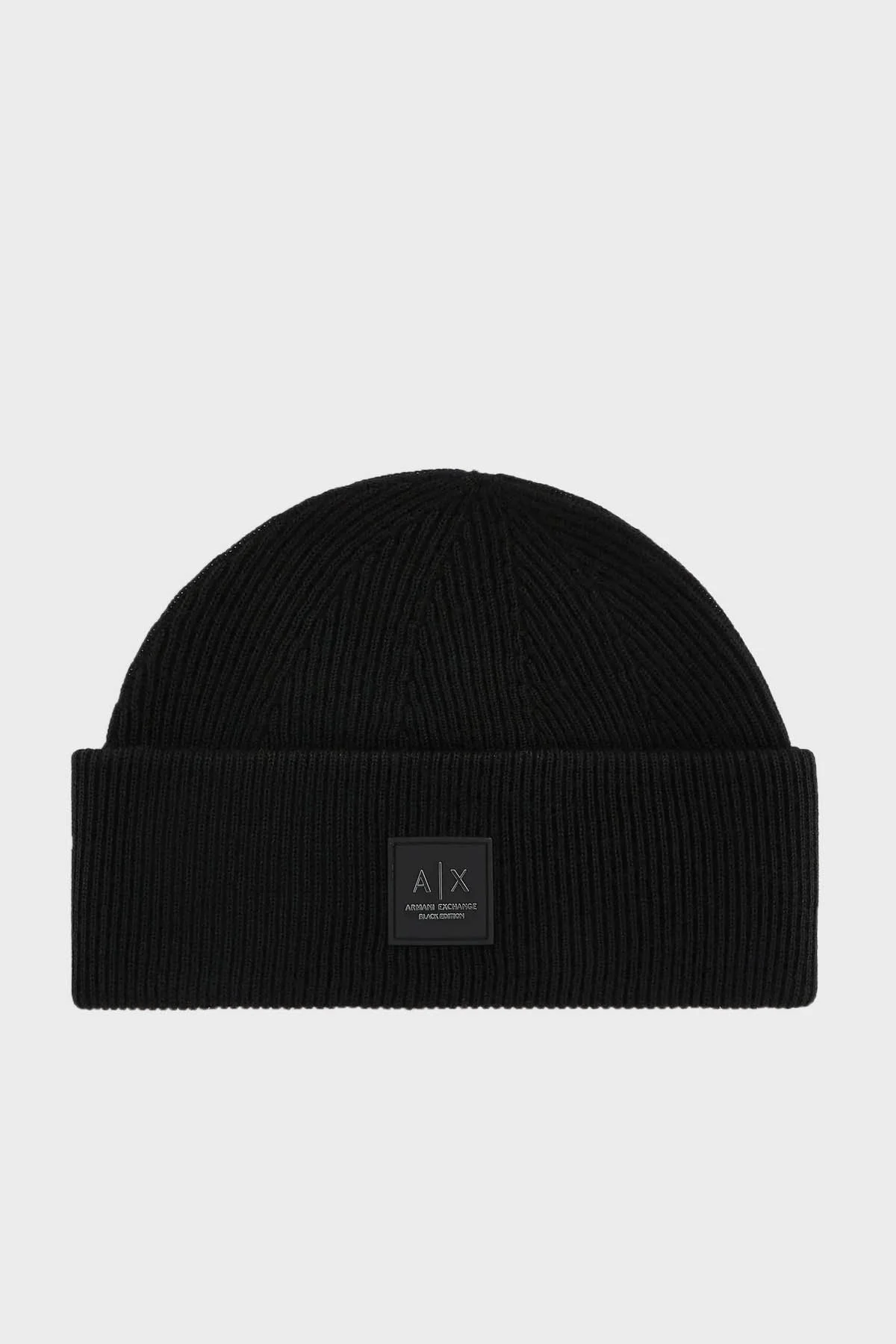 Armani Exchange Logolu Yün Karışımlı Yumuşak Dokulu Erkek Bere XM000007 AF10135 UC001 SİYAH - 1
