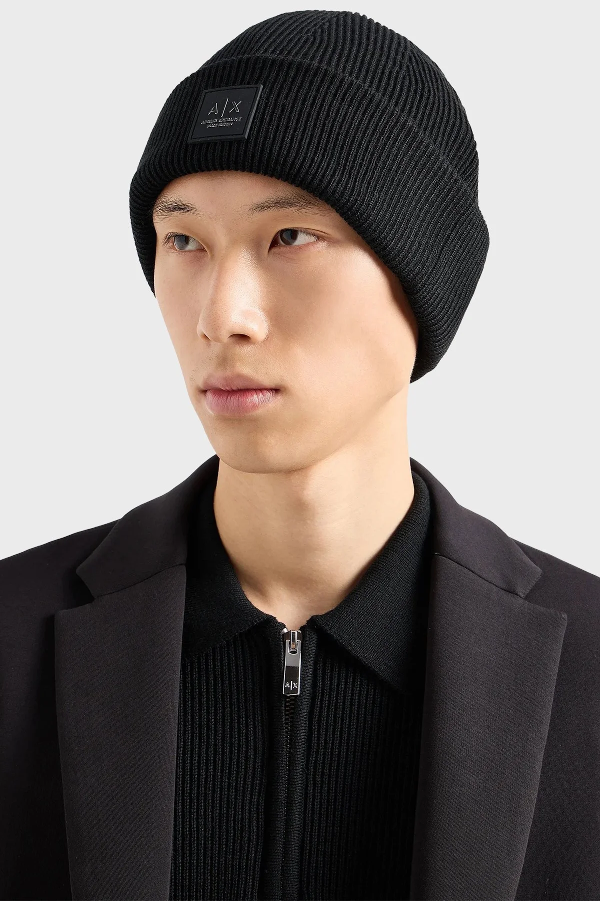 Armani Exchange Logolu Yün Karışımlı Yumuşak Dokulu Erkek Bere XM000007 AF10135 UC001 SİYAH - 2