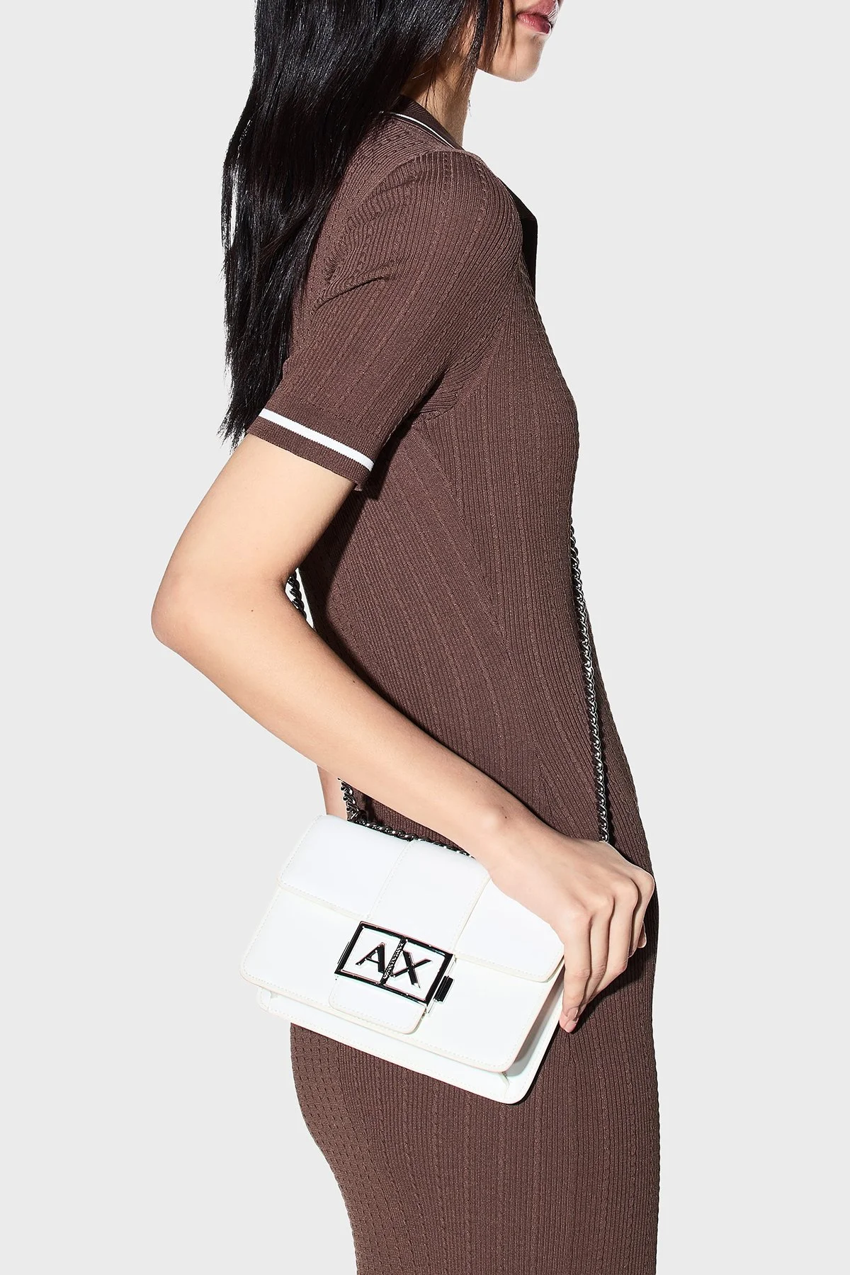 Armani Exchange Logolu Zincir Askılı Bayan Çanta XW000071 AF12039 U0011 BEYAZ - 2
