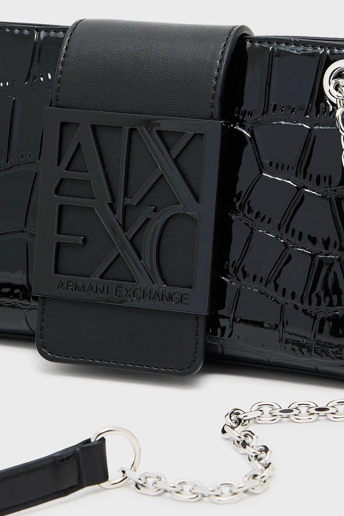Armani Exchange Logolu Zincir Askılı Bayan Çanta XW000281 AF17144 UC001 SİYAH - 12