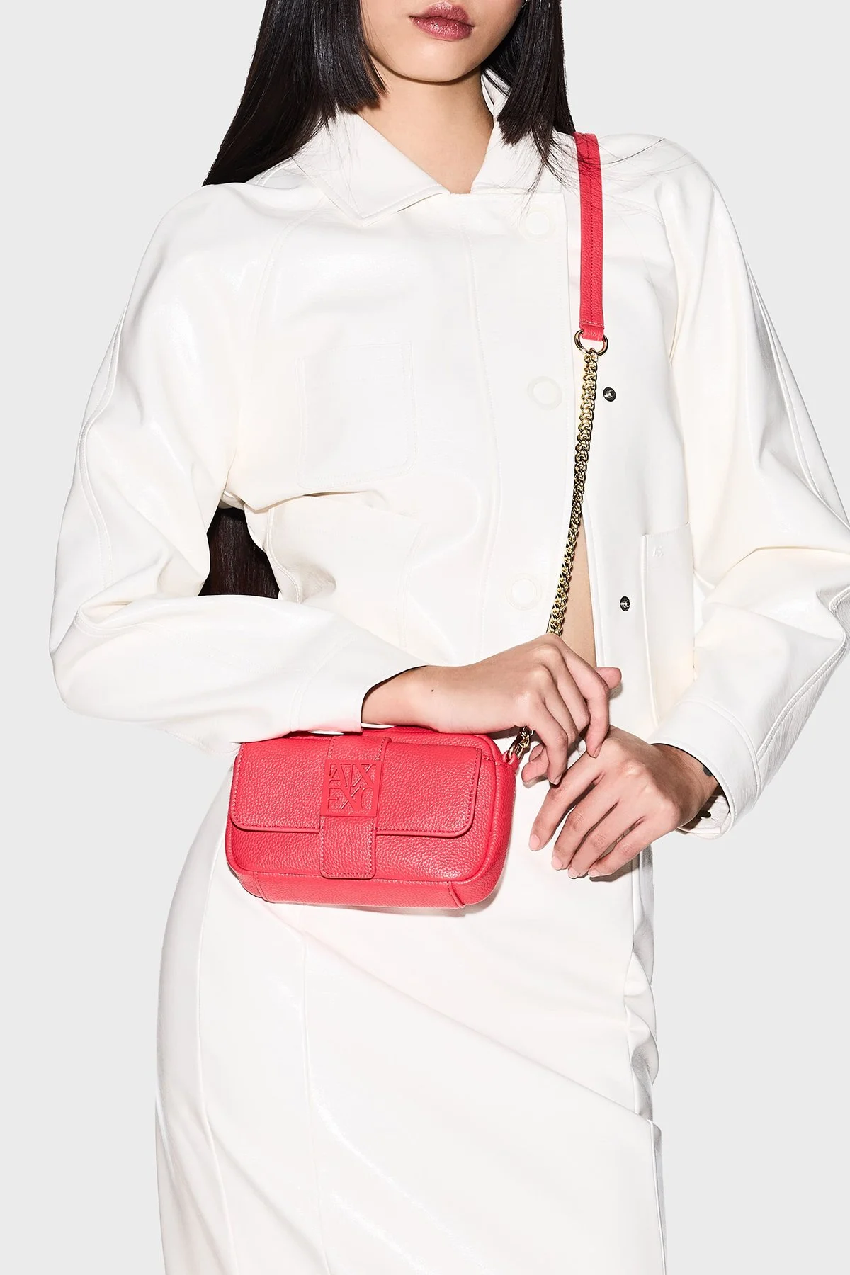 Armani Exchange Logolu Zincir Askılı Bayan Çanta XW000324 AF11902 U5051 FUŞYA - 2