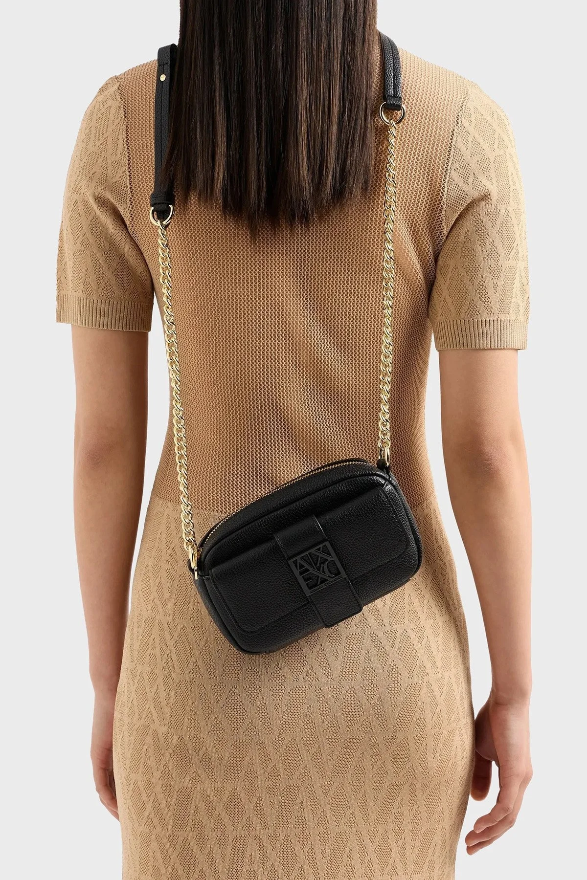Armani Exchange Logolu Zincir Askılı Bayan Çanta XW000324 AF11902 UC001 SİYAH - 8