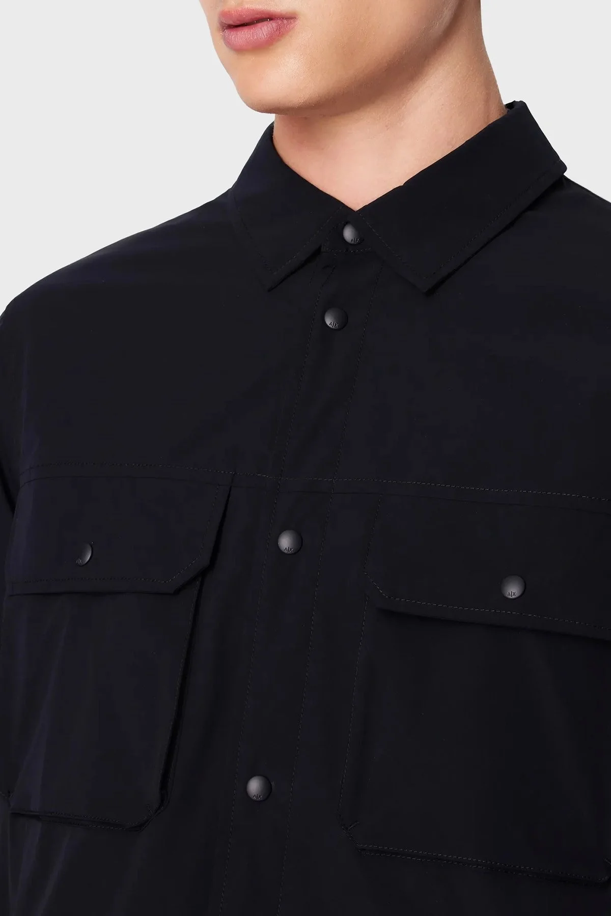 Armani Exchange Loose Fit Çift Cepli Erkek Gömlek 3DZCL7 ZN3FZ 1583 LACİVERT - 9