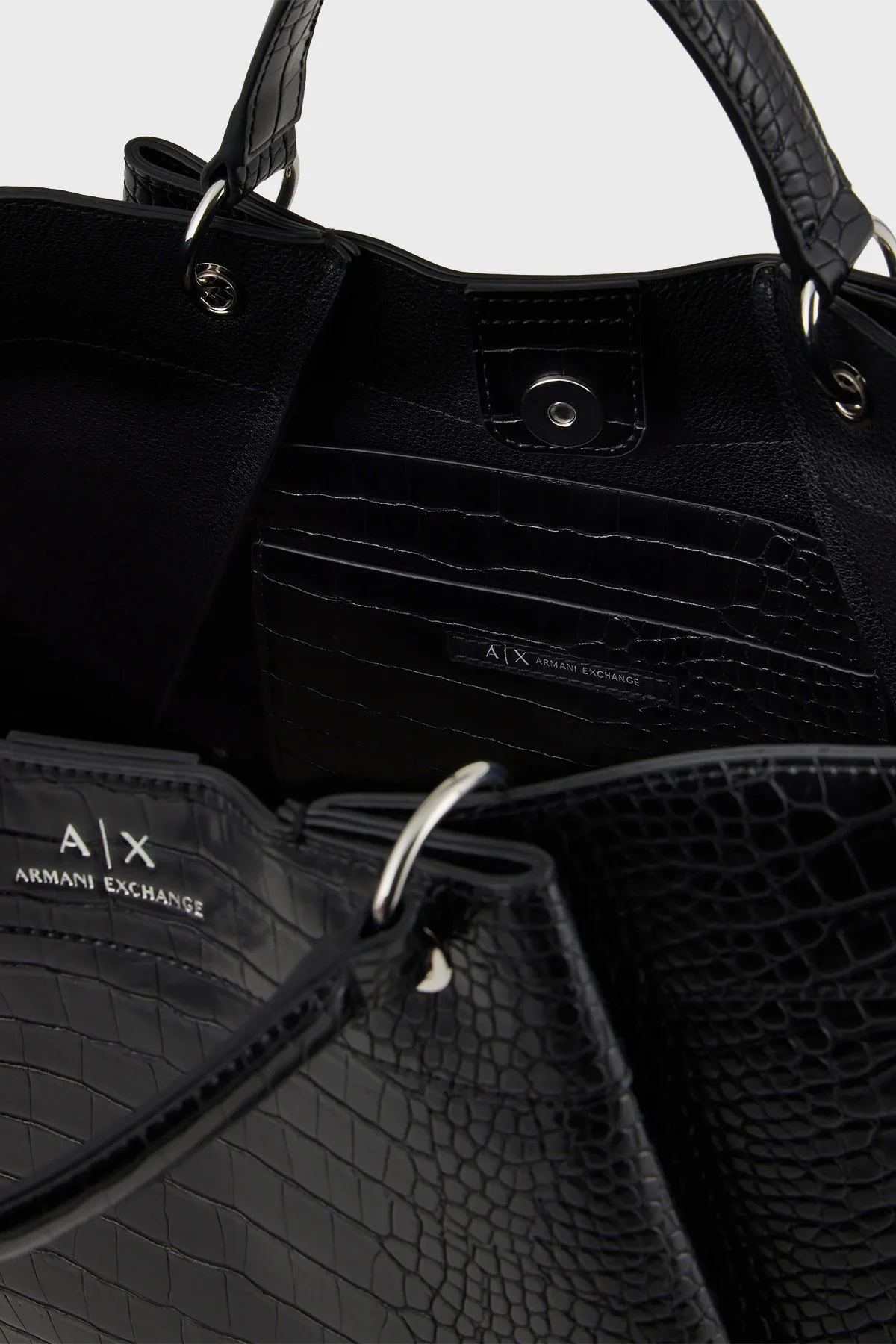 Armani Exchange Marka Baskılı Çıkarılabilir Omuz Askılı Bayan Çanta 942910 3F784 00020 SİYAH - 5